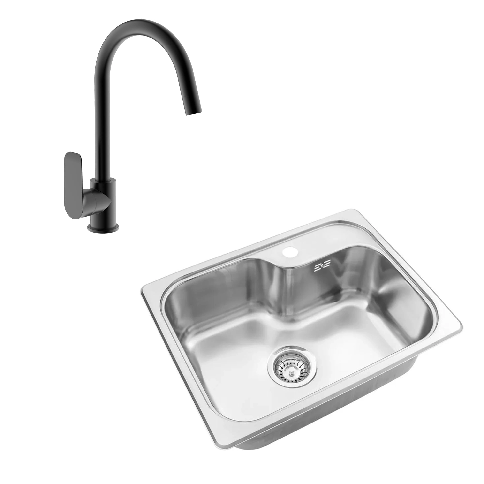 Pack Lavaplatos Luxor con Griferia Urban Negro Mate