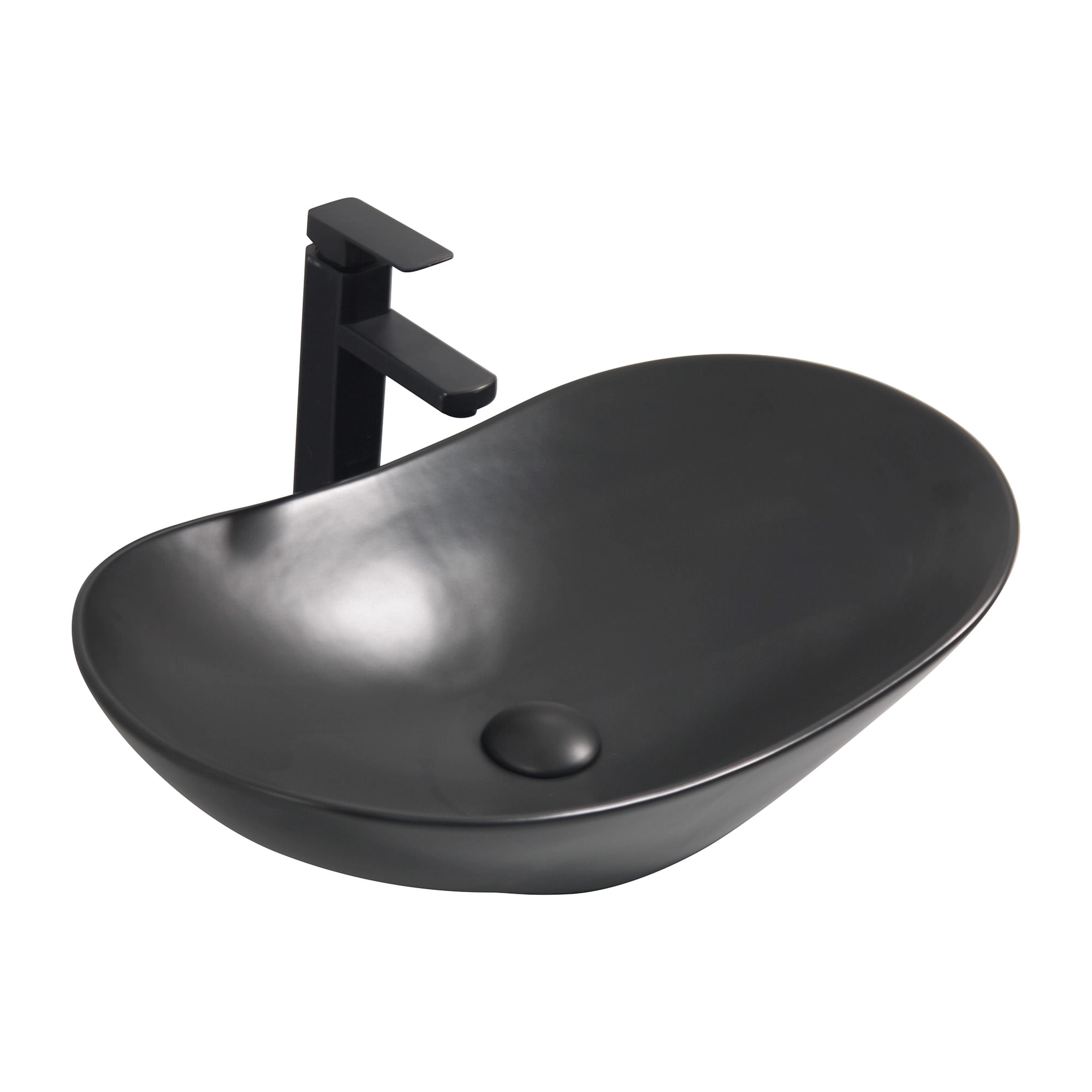 Lavamanos Cloud Negro 62x36 cm con desagüe