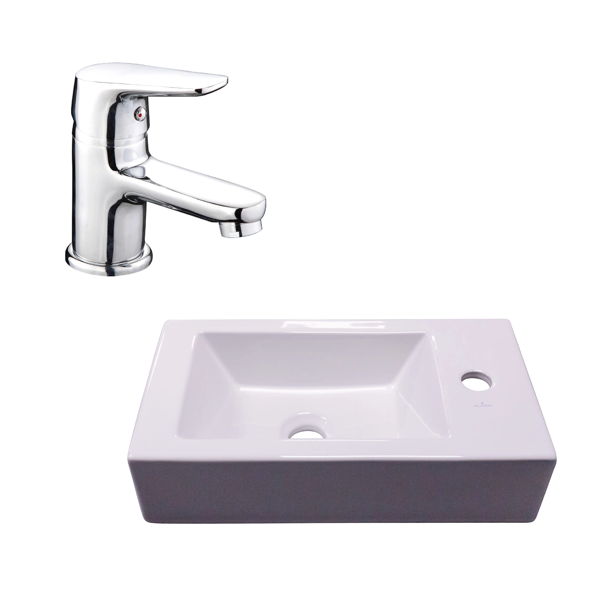 Lavamanos Sobreponer Blanco Amantia + Grifería Concept