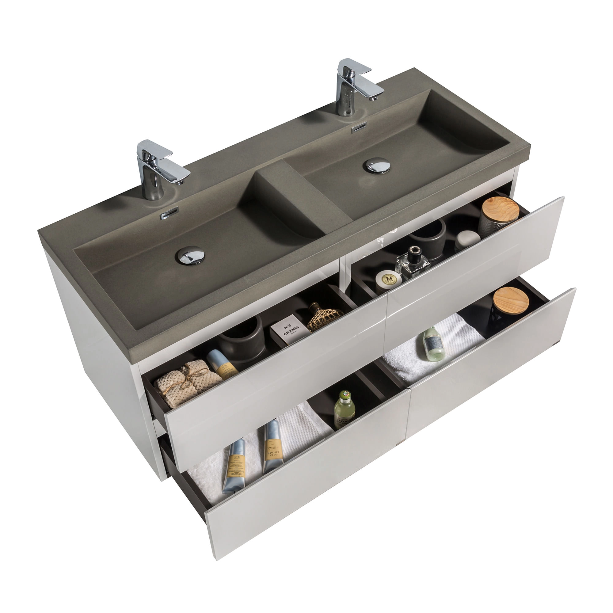 Mueble de Baño City con Lavamanos 1200x500x520 mm High Grey Glossy