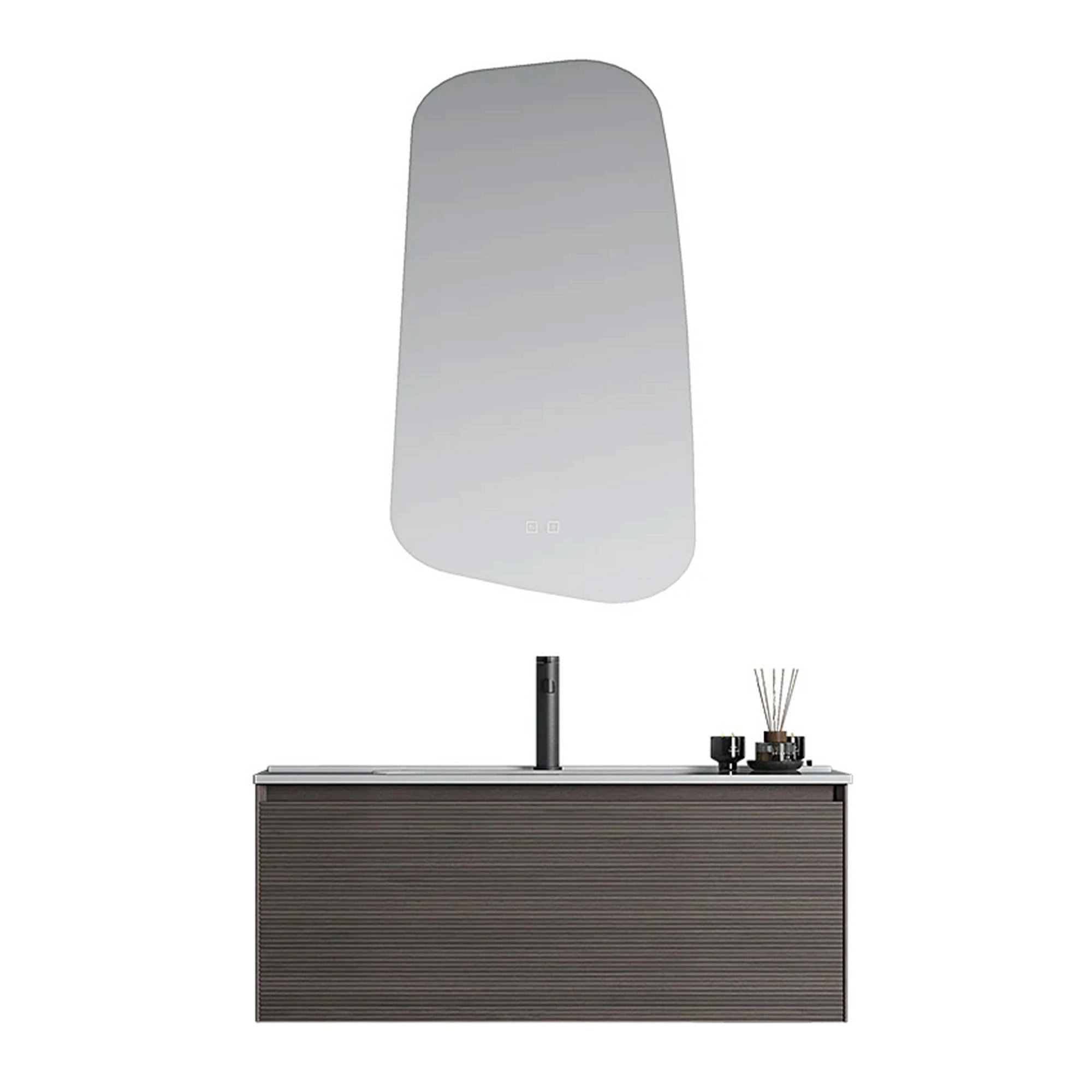 Mueble de Baño Edge con Lavamanos 1200x418x465 mm 1 Cajón Walnut