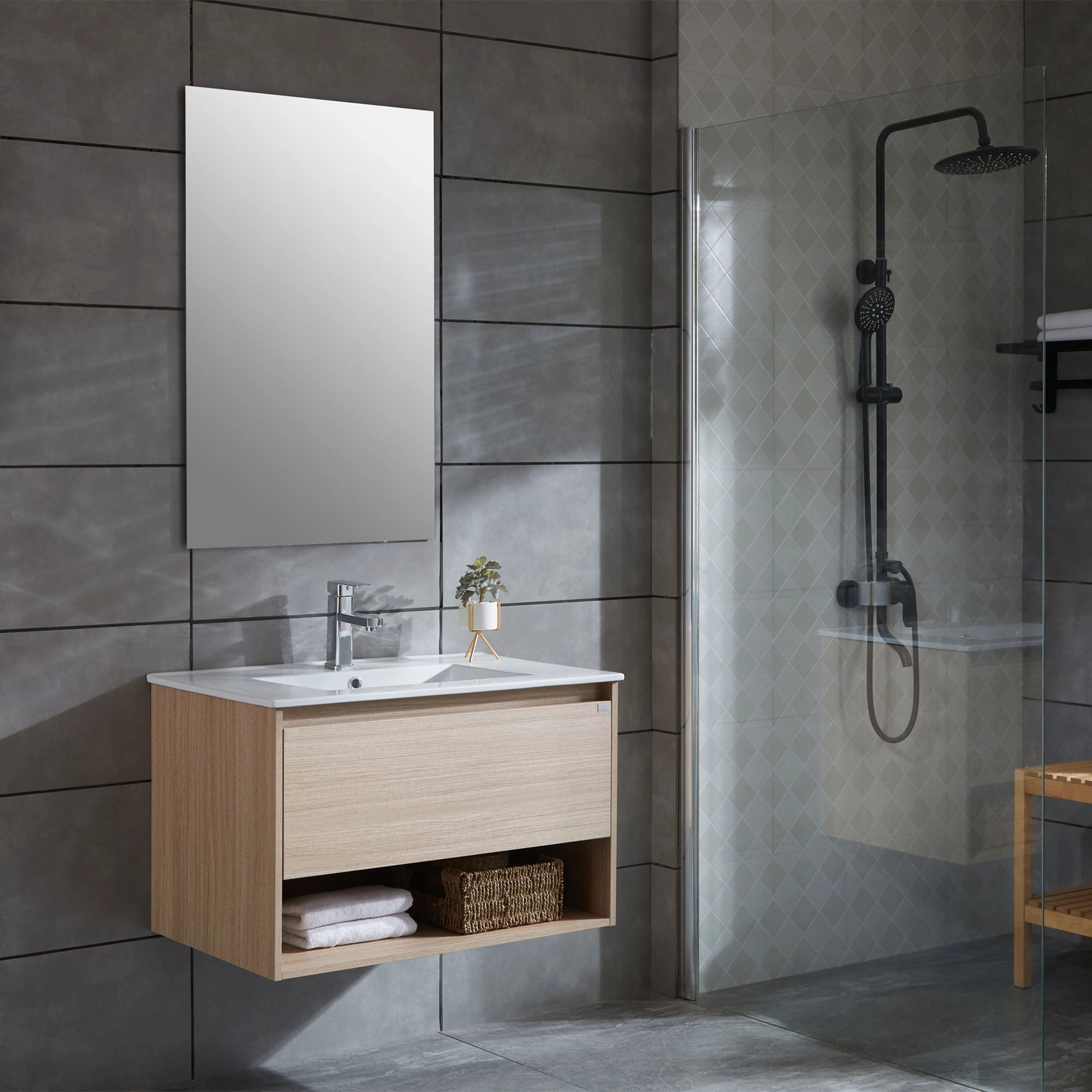 Mueble de Baño Queen con Lavamanos 1000 mm 1 Cajón y Repisa Soft