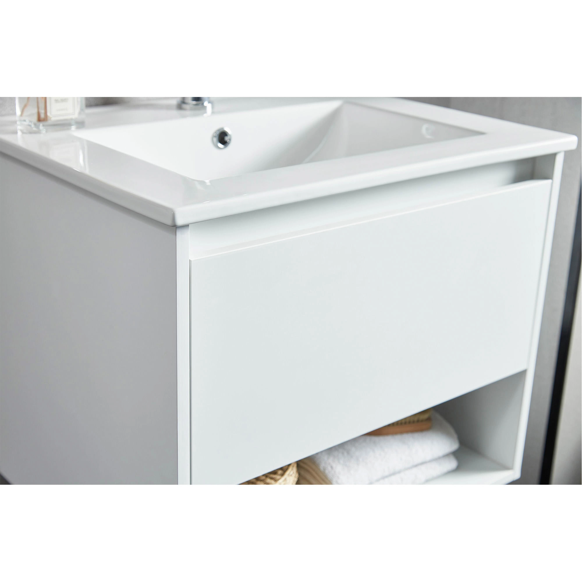 Mueble de Baño Queen con Lavamanos 500x455x480 mm 1 Cajón y Repisa Blanco