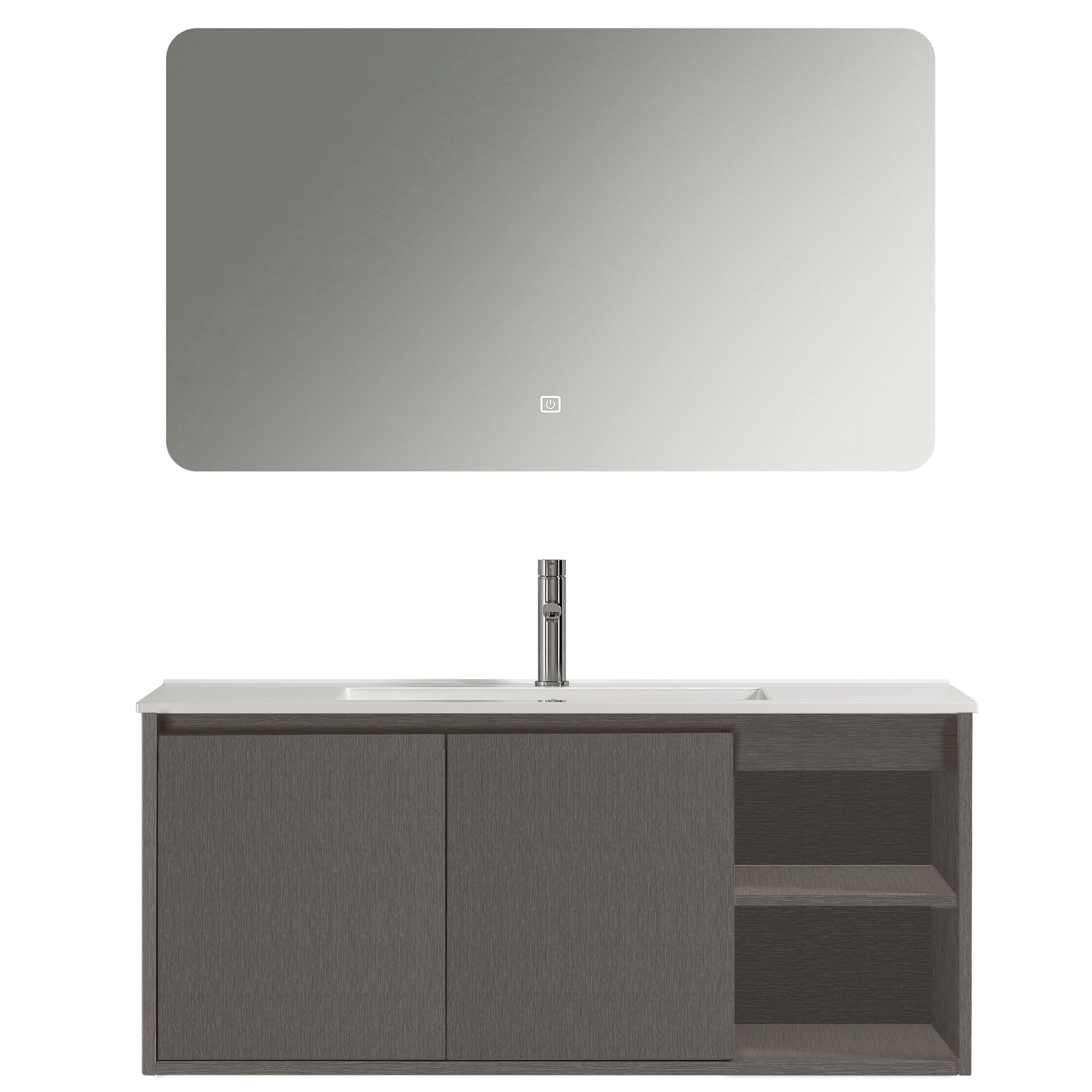 Mueble de Baño Nepal con Lavamanos 1200x470x500 mm 2 Puertas y Repisa Dark Grey