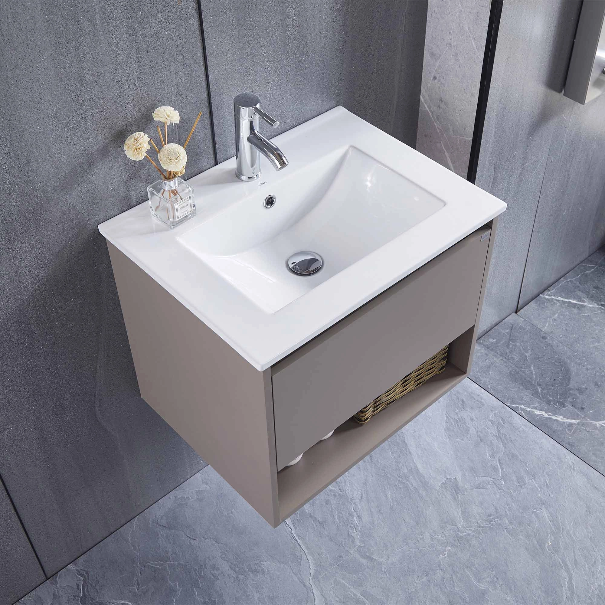 Mueble de Baño Queen con Lavamanos 900 mm 1 Cajón y Repisa Misty Grey Matt