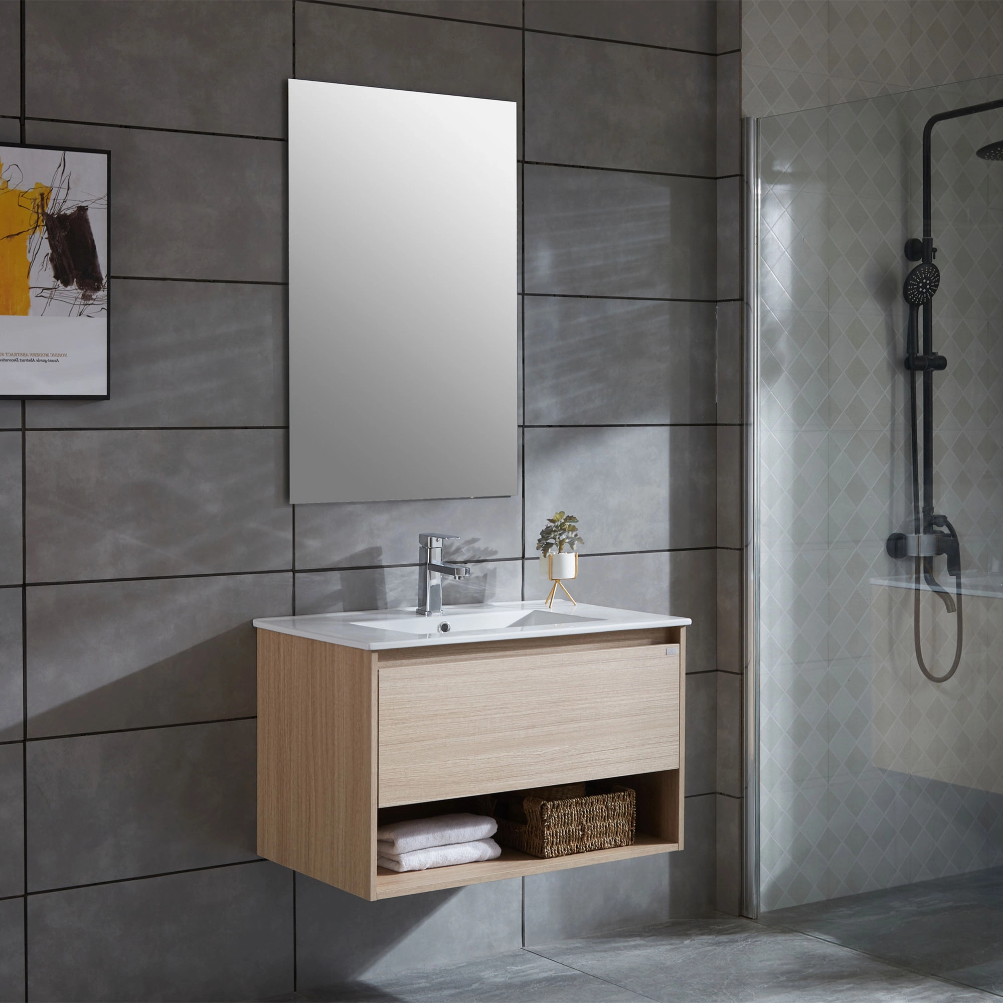 Mueble de Baño Queen con Lavamanos 900 mm 1 Cajón y Repisa Soft