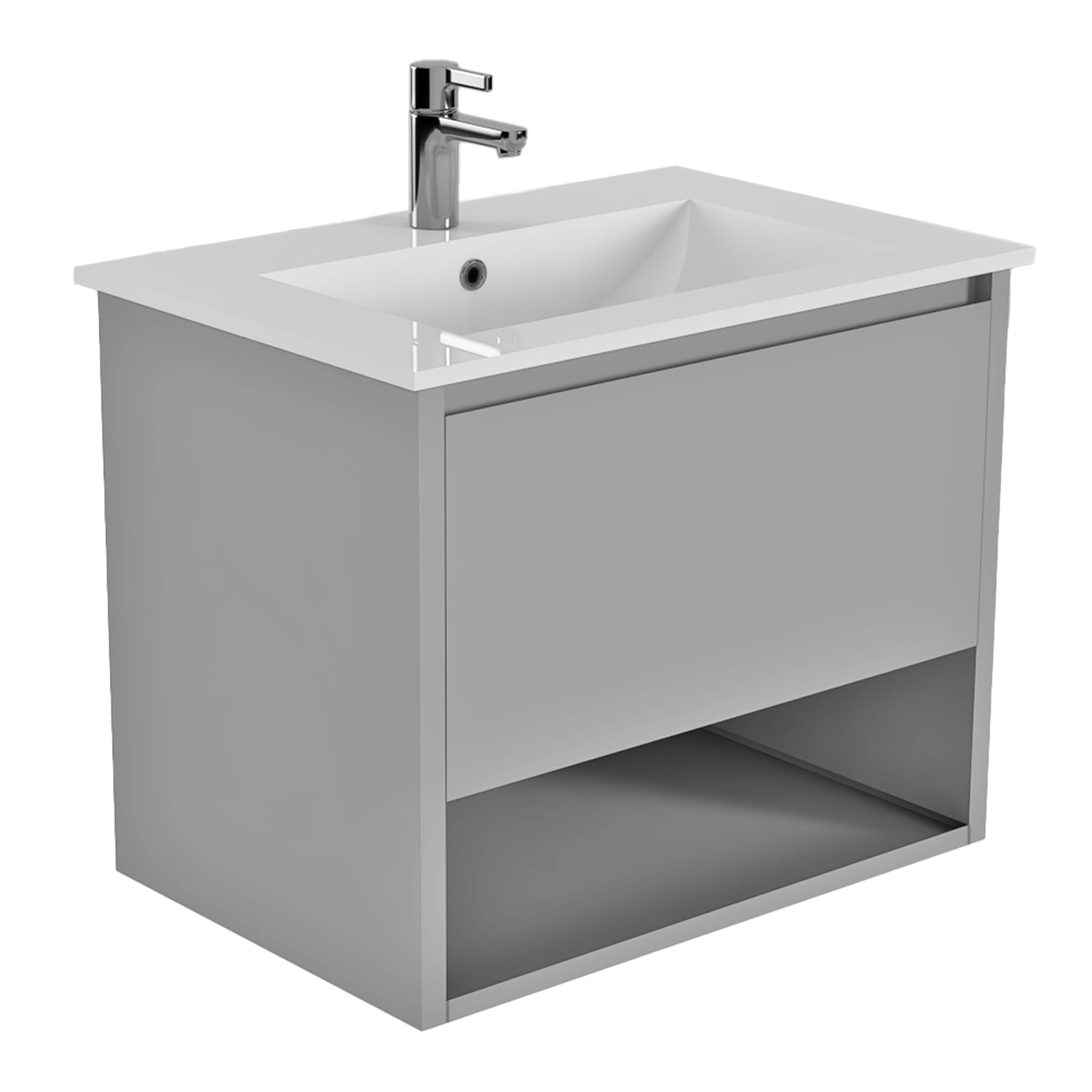 Mueble de Baño Delfos con Lavamanos 1200x450x550 mm 1 Cajón y Repisa Thunder Grey Matt