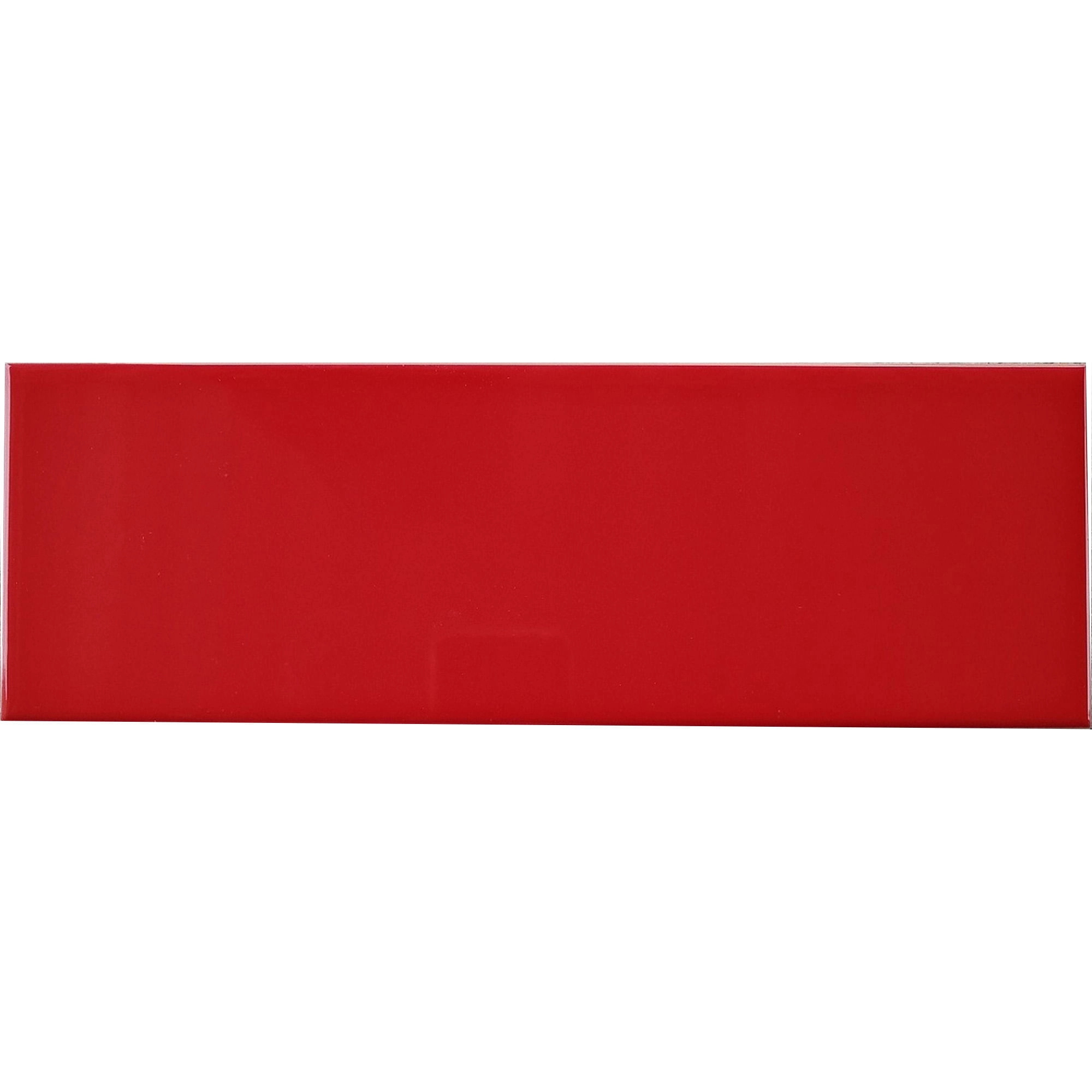 Cerámica Muro Ice Colors Rojo Brillante 10x30 cm