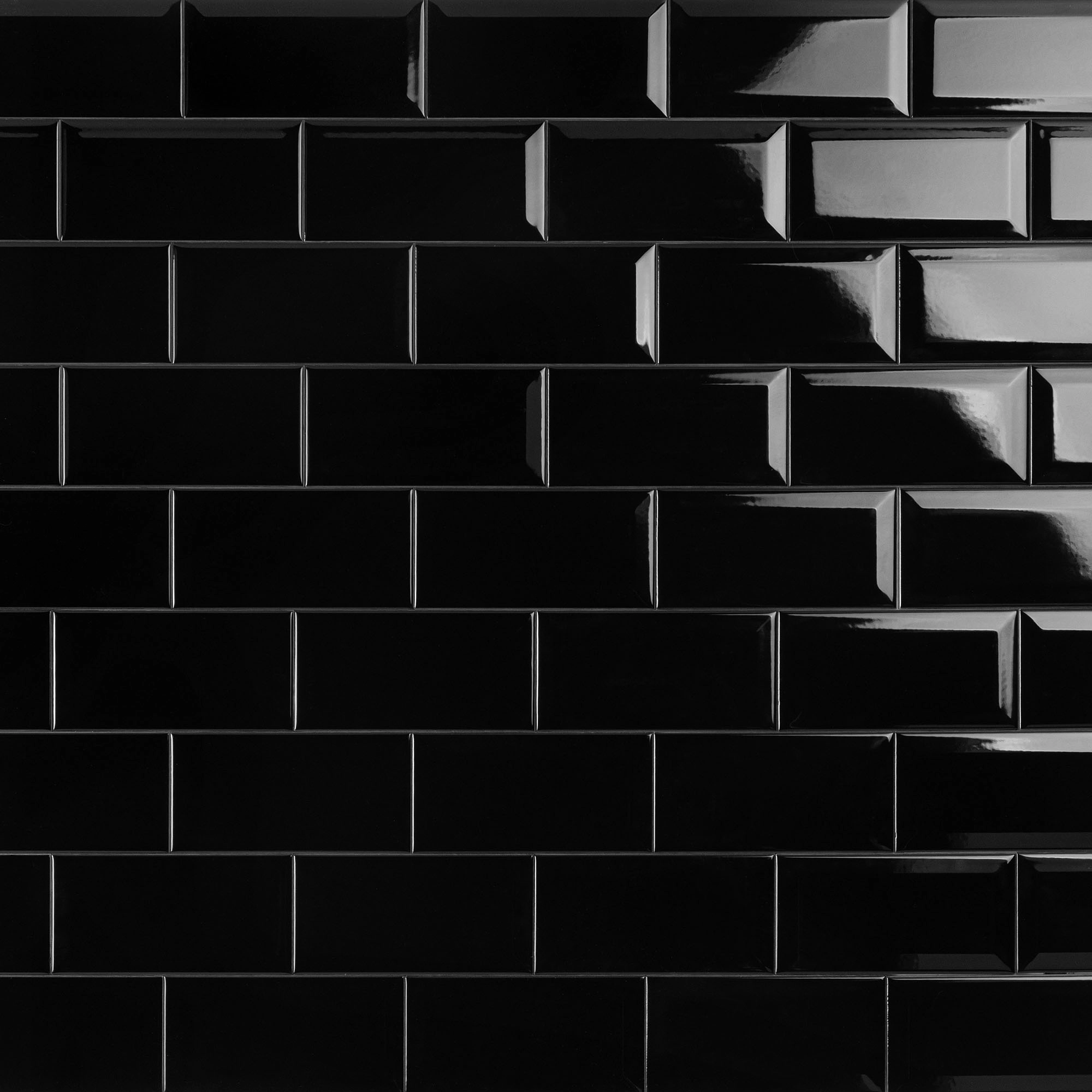 Cerámica Muro Ice Retro Black Brillante 7.5x15 cm