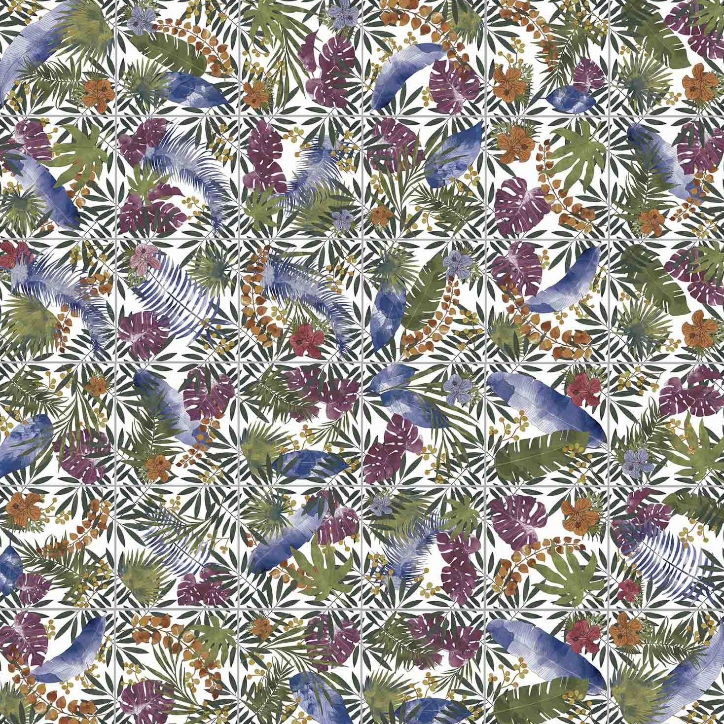 Porcelanato Tahiri Garden Multicolor Mate 25x25 cm