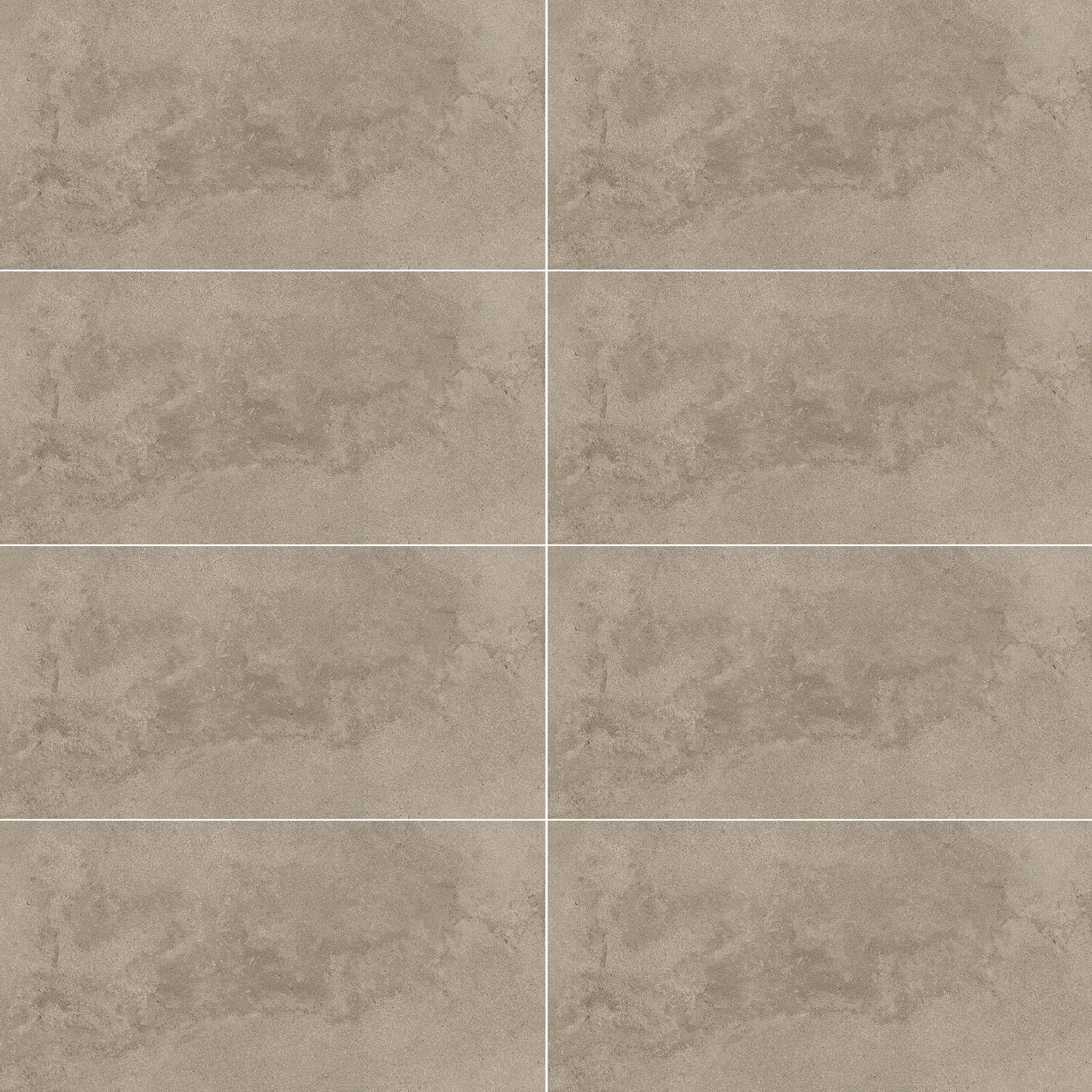 Vista de varias piezas de porcelanato café con aspecto de piedra, dispuestas en una cuadrícula