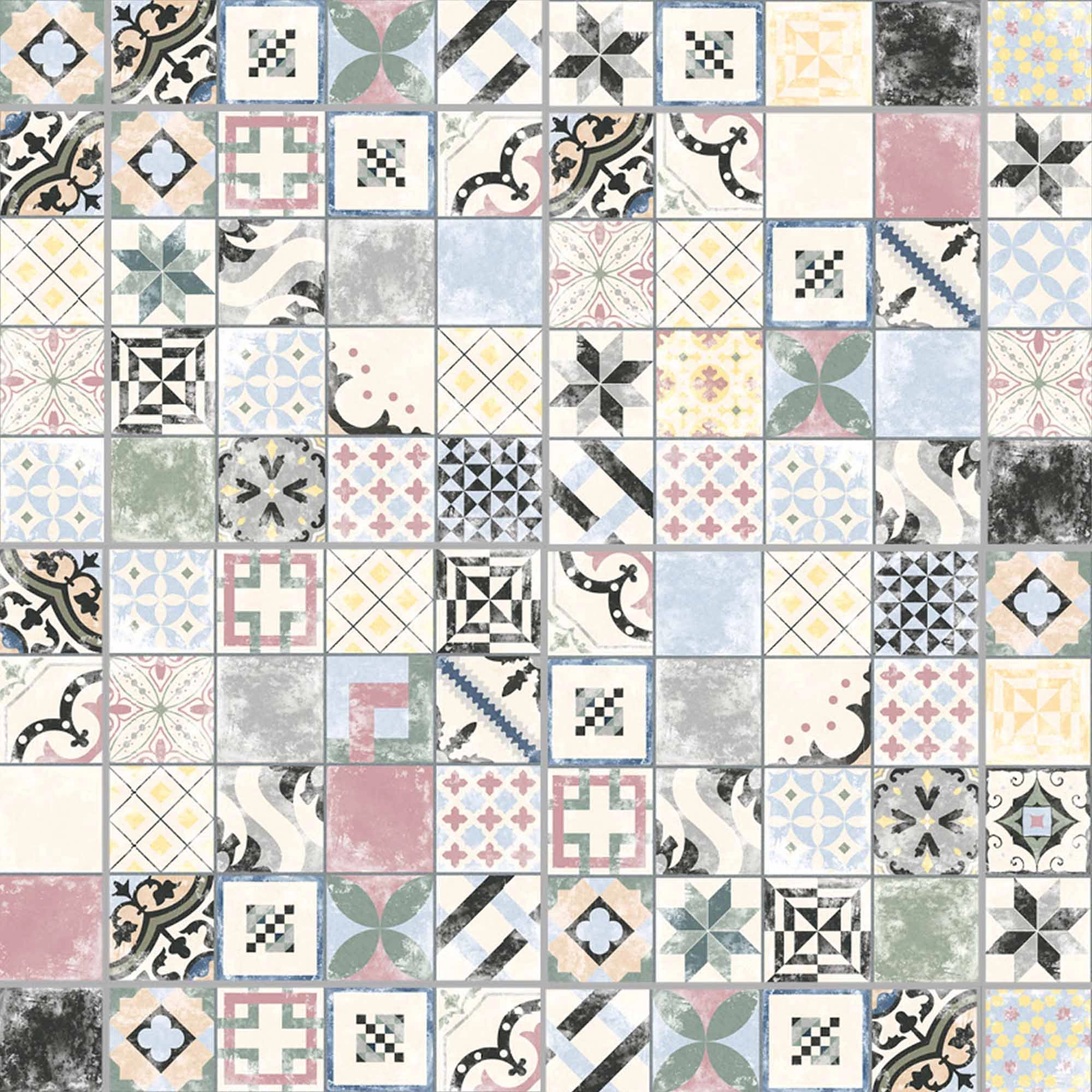 Porcelanato Medina Mix Colors Multicolor Mate 25x25 cm