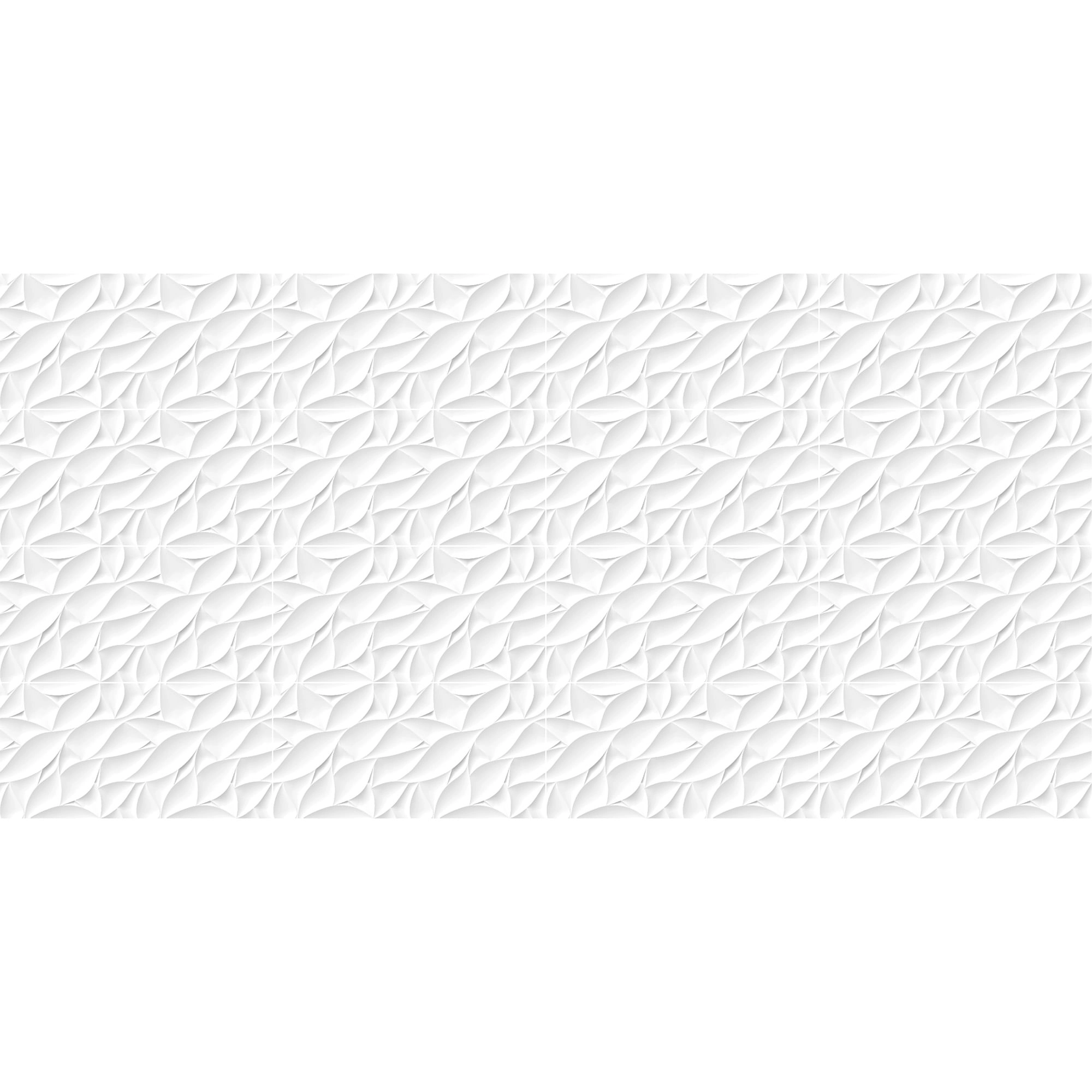 Cerámica Muro Ice Deco Leaf Blanco Brillante 30x60 cm