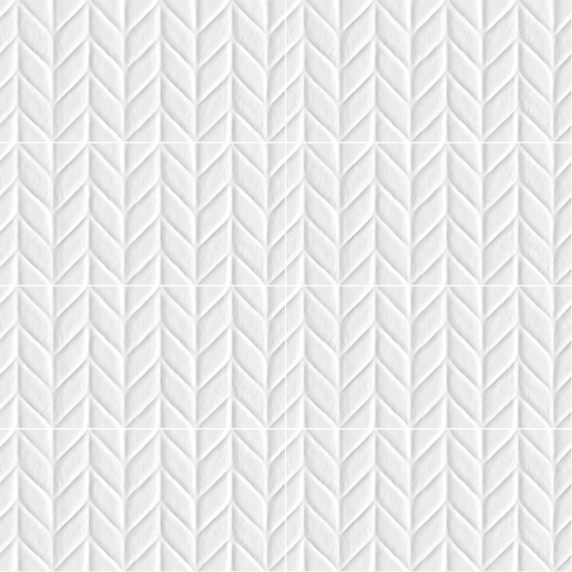 Cerámica Muro Ice Deco Chevron Blanco Brillante 30x60 cm