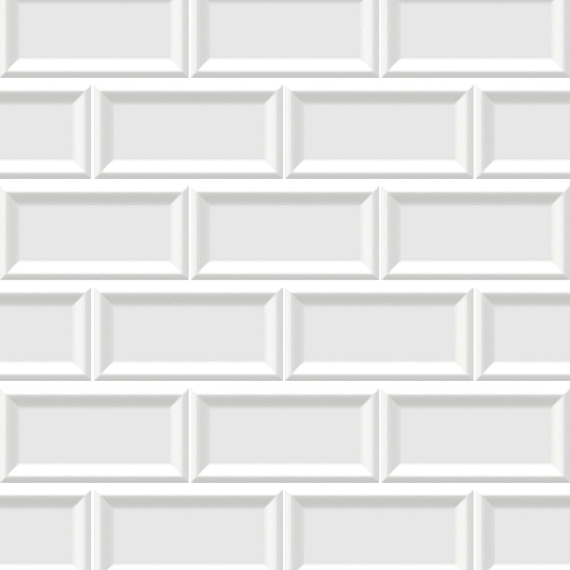 Cerámica Muro Mondrian White Ice Brillante 7.5x15.4