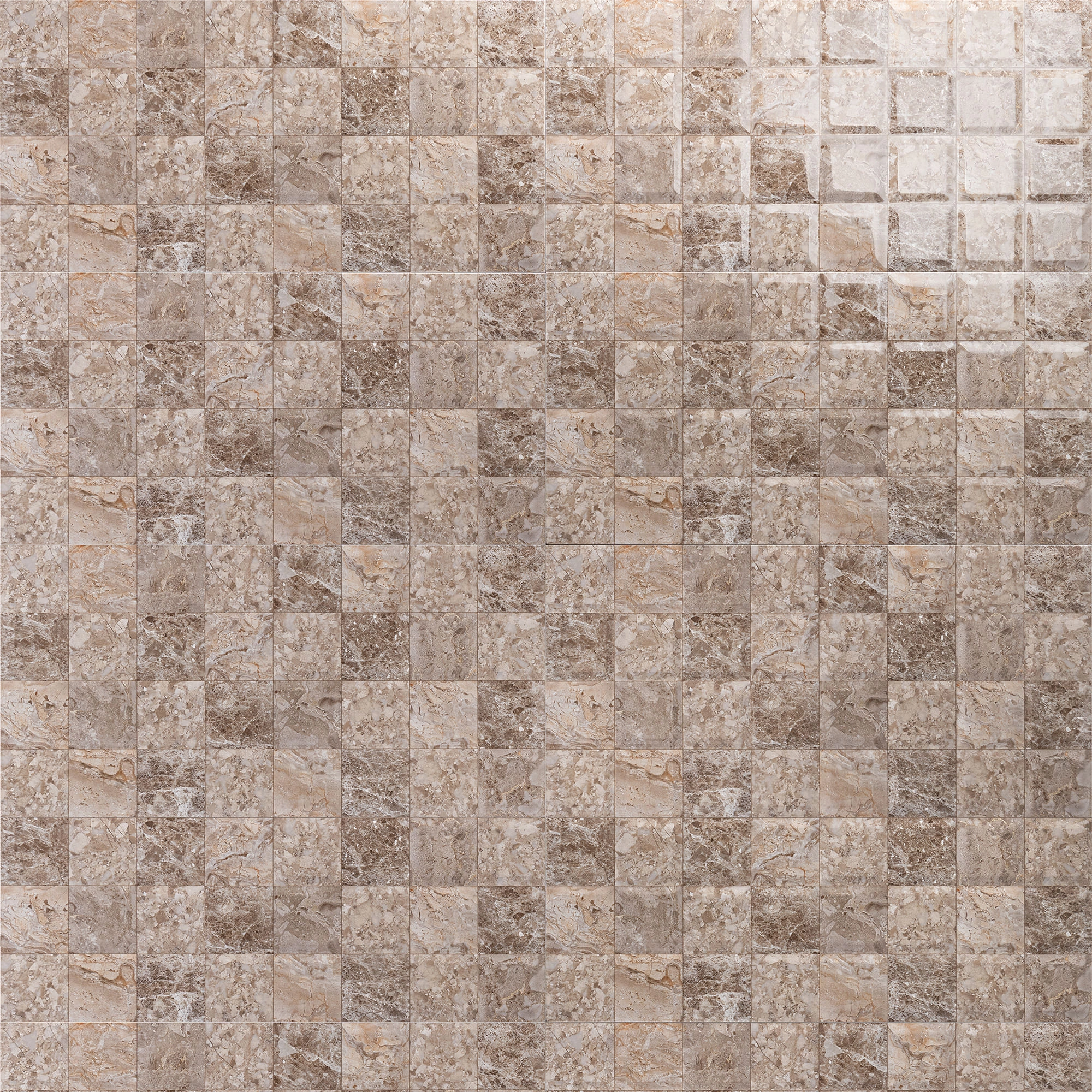 Cerámica Muro Glaciar Block Beige/Gris/Cafe Brillante 30x60 cm