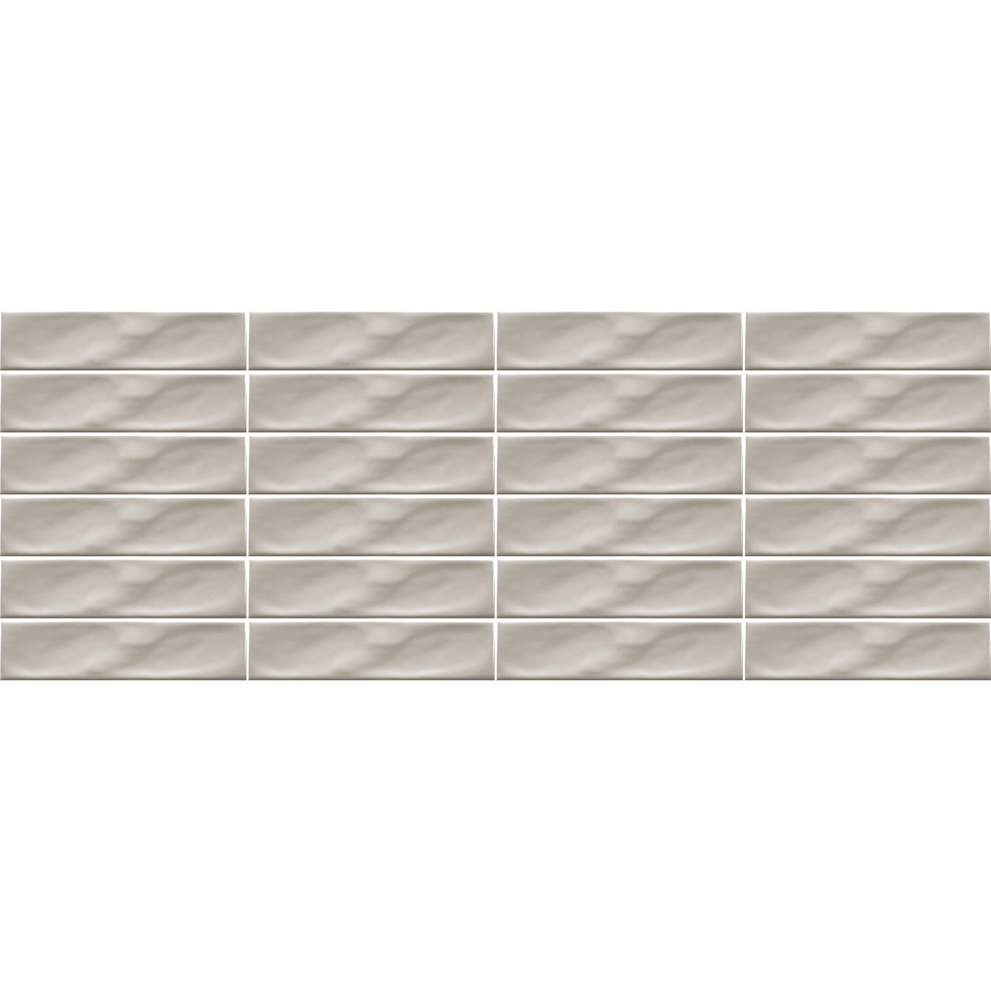 Cerámica Muro Ice Craft Gris Brillante 6.8x28 cm