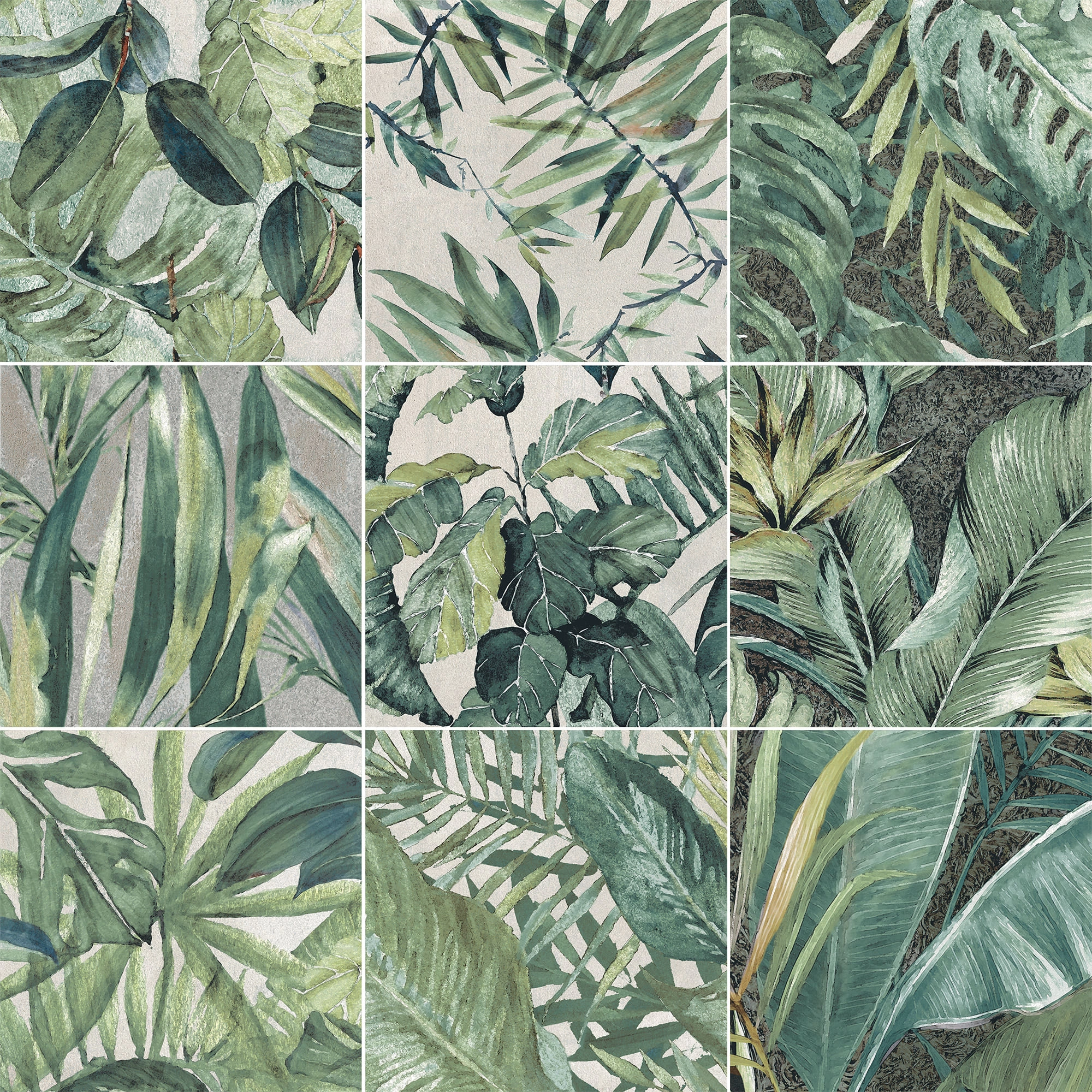 Porcelanato Floral Eucalyptus Mate 15x15 cm