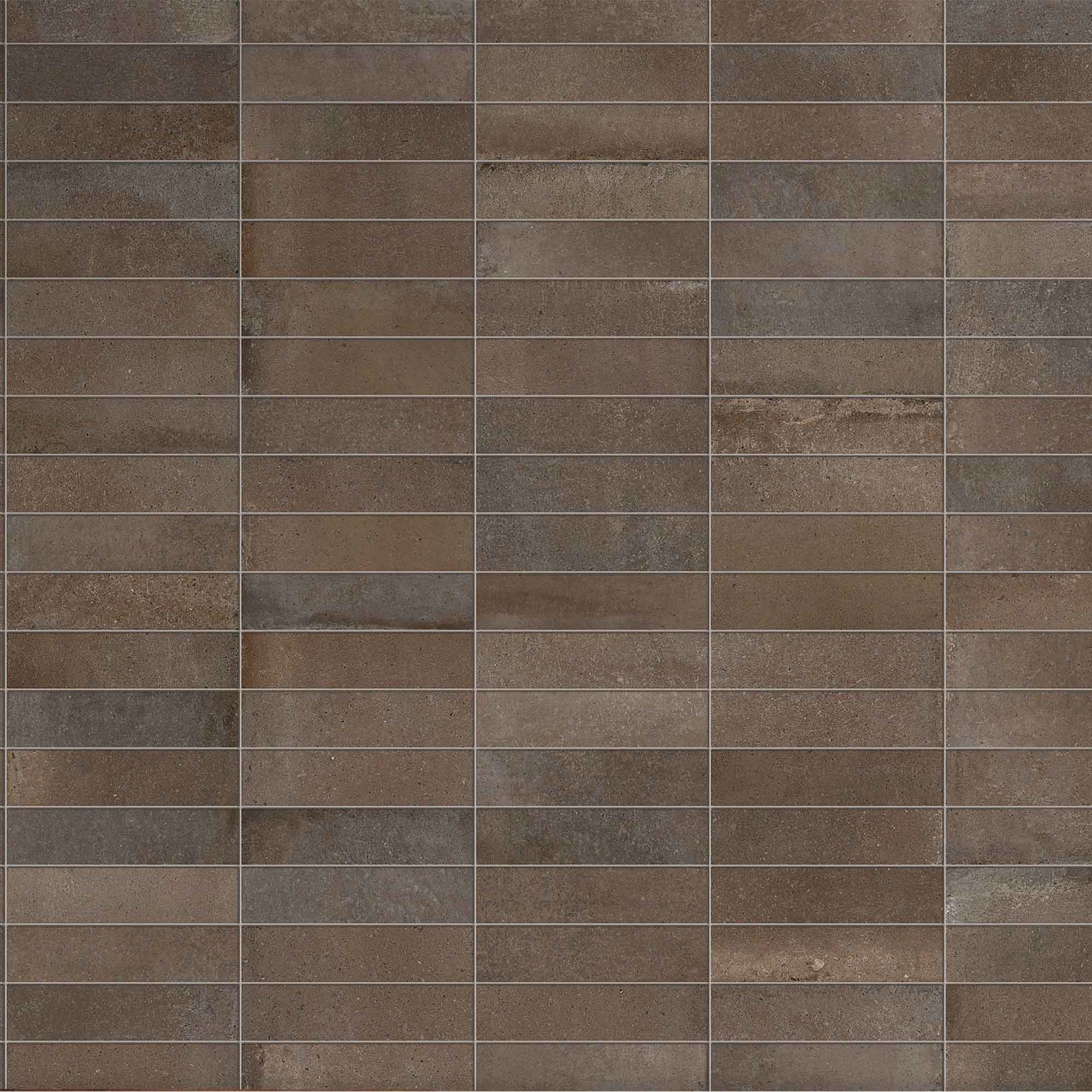 Porcelanato Subway Terracota Cacao Mate 7.5x30 cm