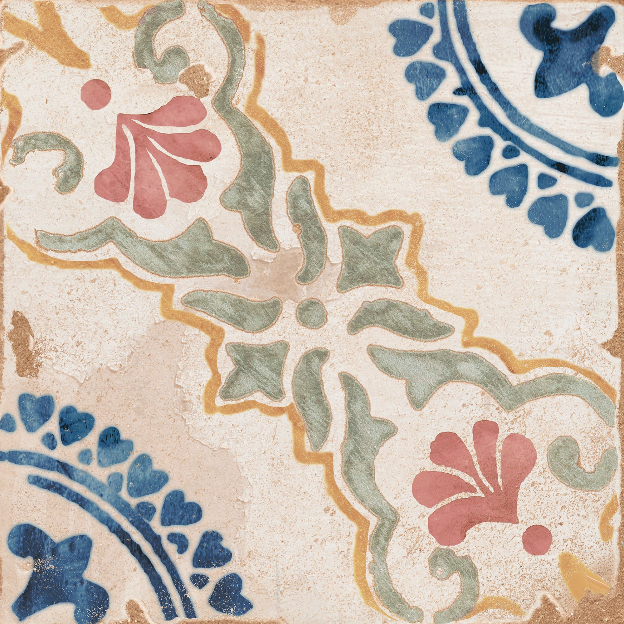 Porcelanato Caribbean Granadina Multicolor 15x15 cm