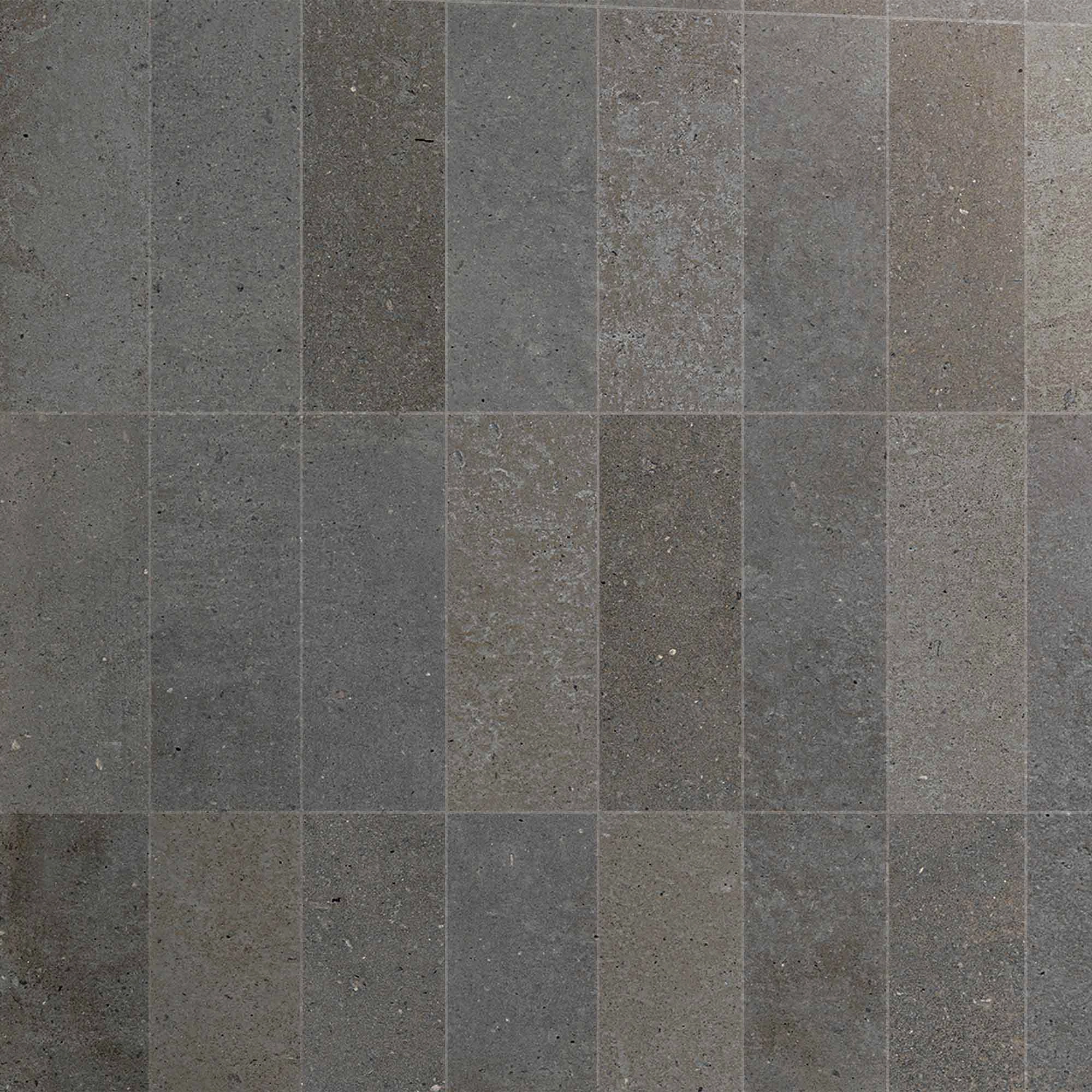 Porcelanato Subway Terracota Brick Concrete Gris Mate 7.5x30 cm