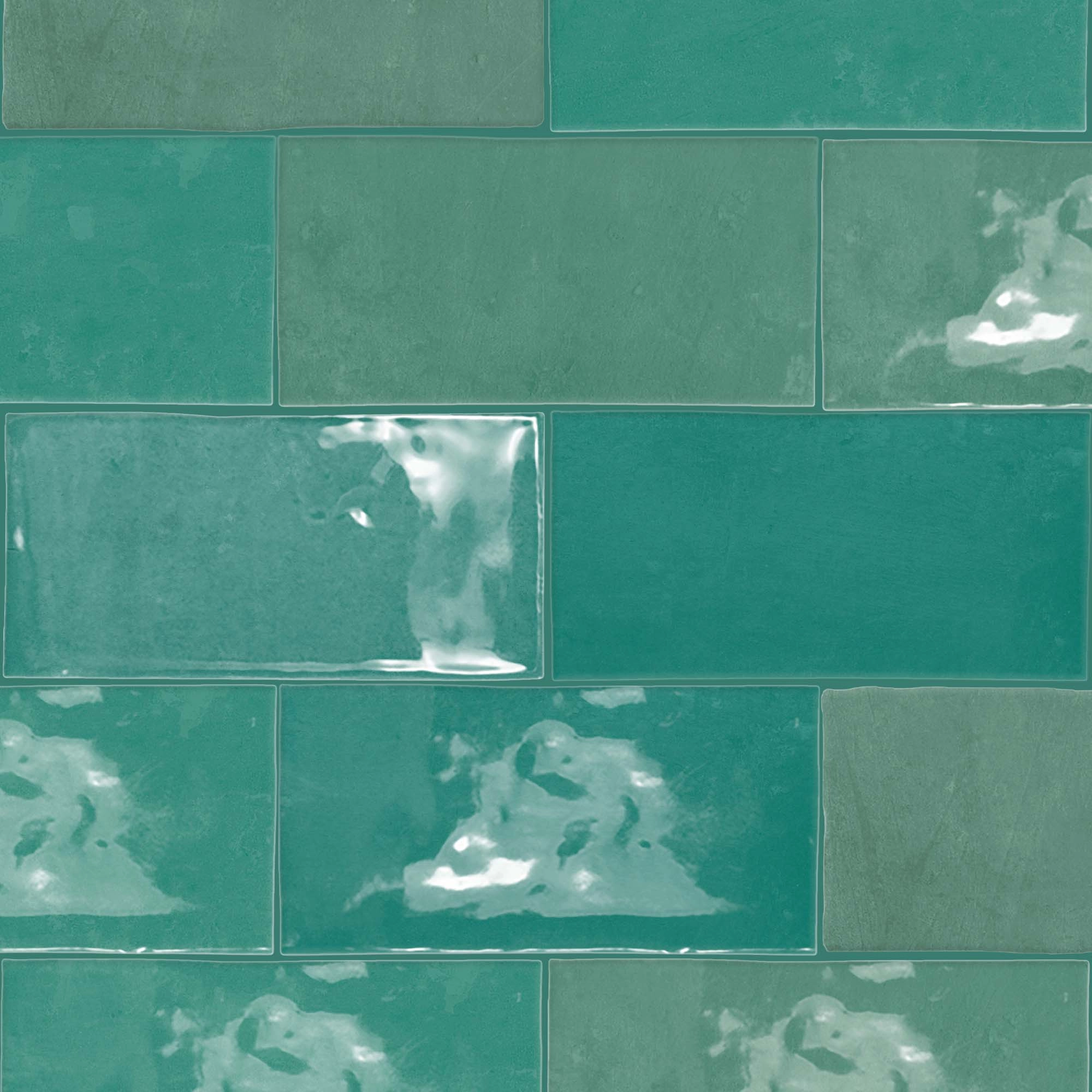 Cerámica Muro Fez Emerald Verde Gloss 6x12.5 cm