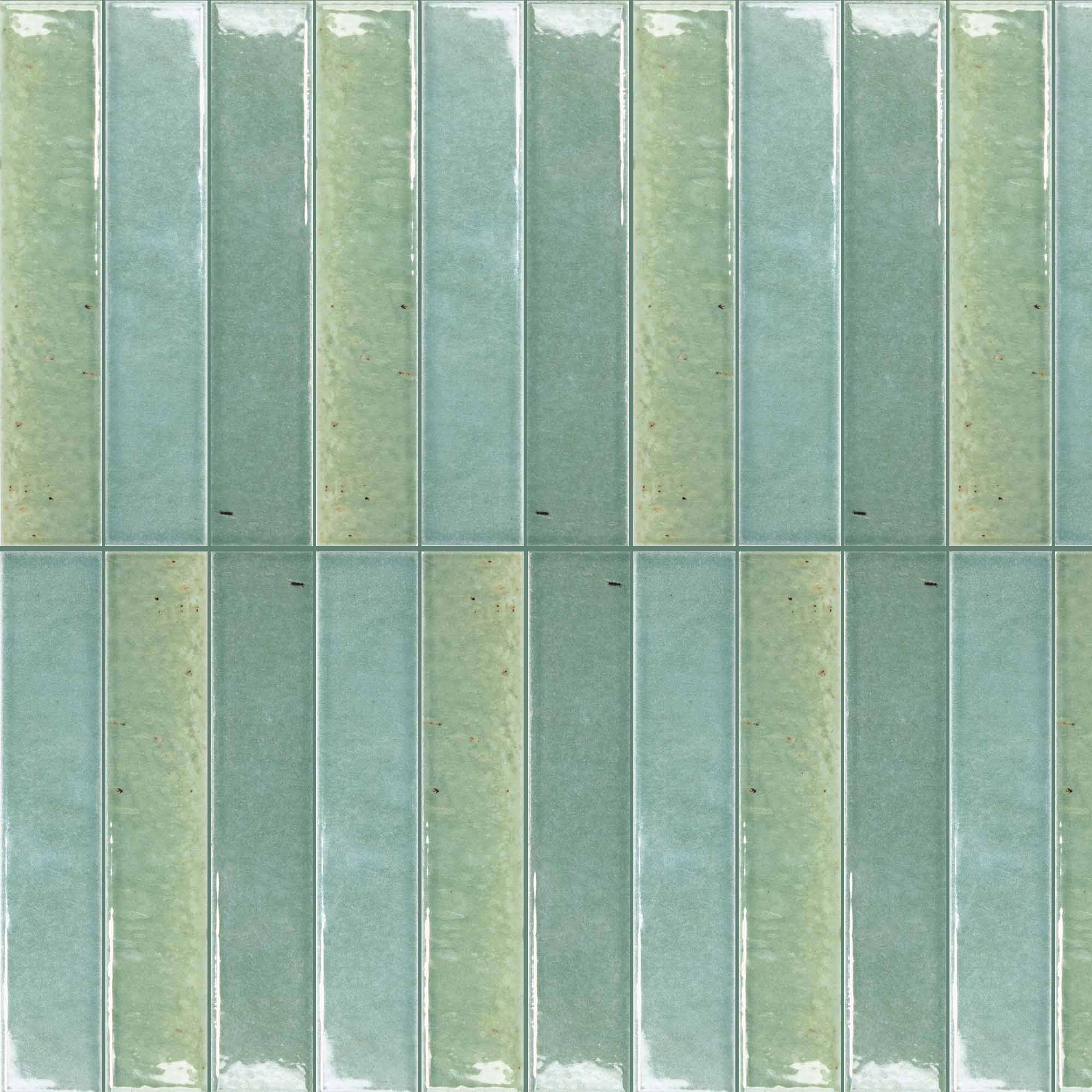 Porcelanato Sabil Fit Viridian Verde Brillo 2.8x15 cm