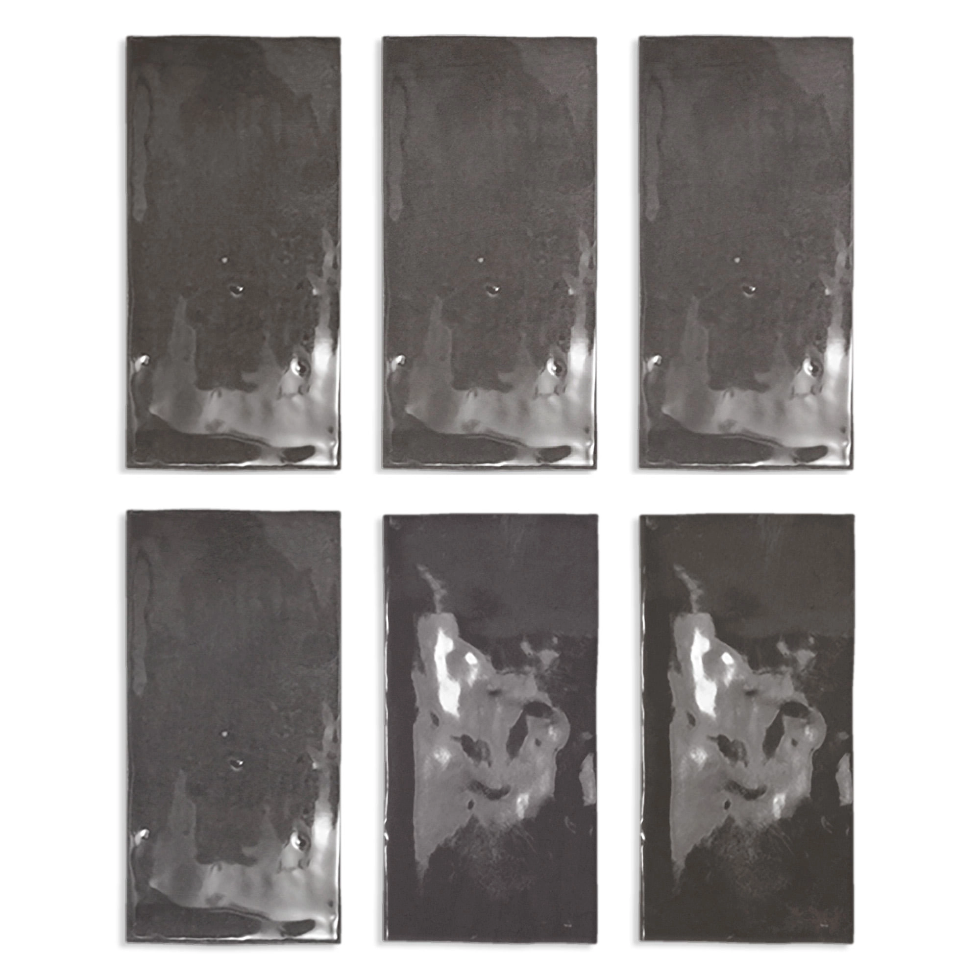 Cerámica Muro Fez Graphite Brillante 6.2x12.5 cm