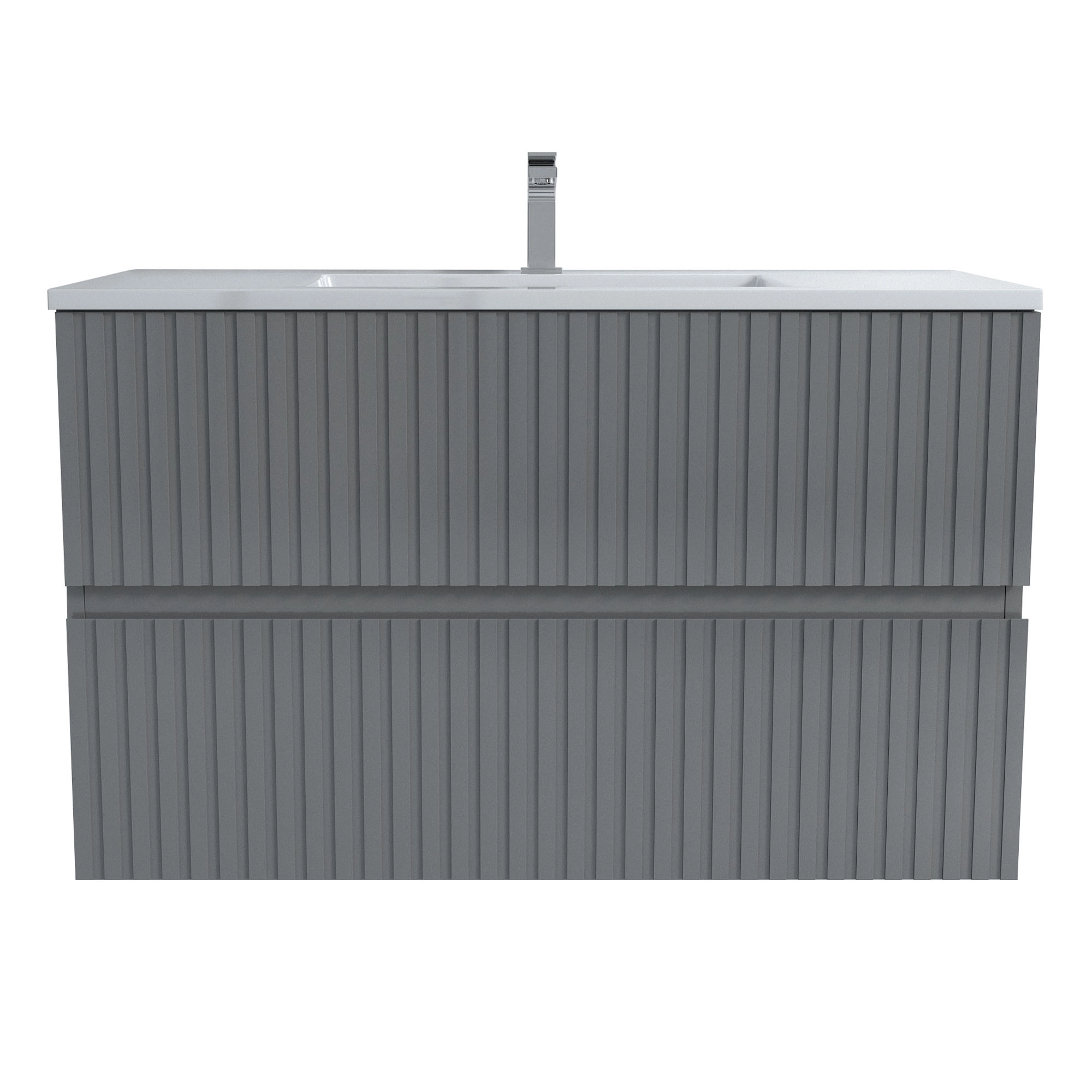 Mueble de Baño Amelia con Lavamanos 1000x455x600 mm 2 Cajones Thunder Grey Matt