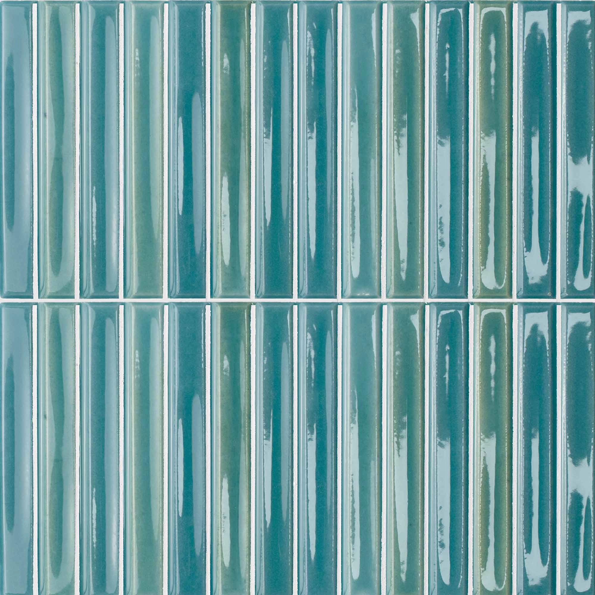 Cerámica Muro Colour Notes Azur Bars Azul Brillante 12.5x25 cm