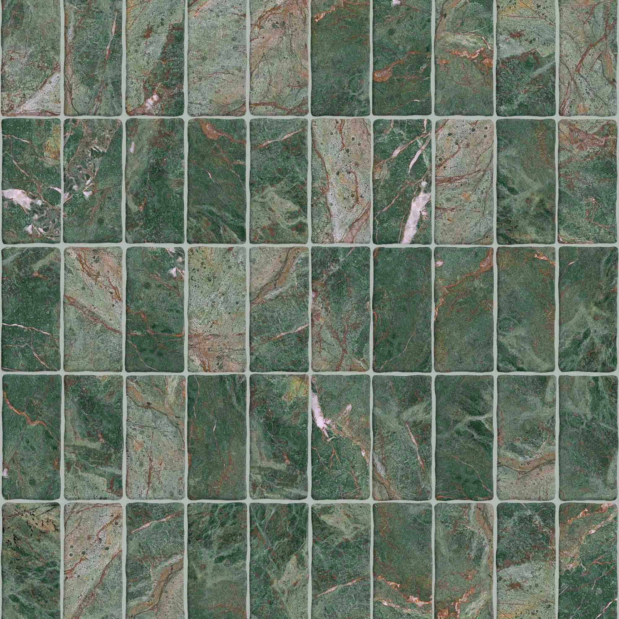 Porcelanato Tectile Verde Amazonite Rústico 7.5x15.5 cm