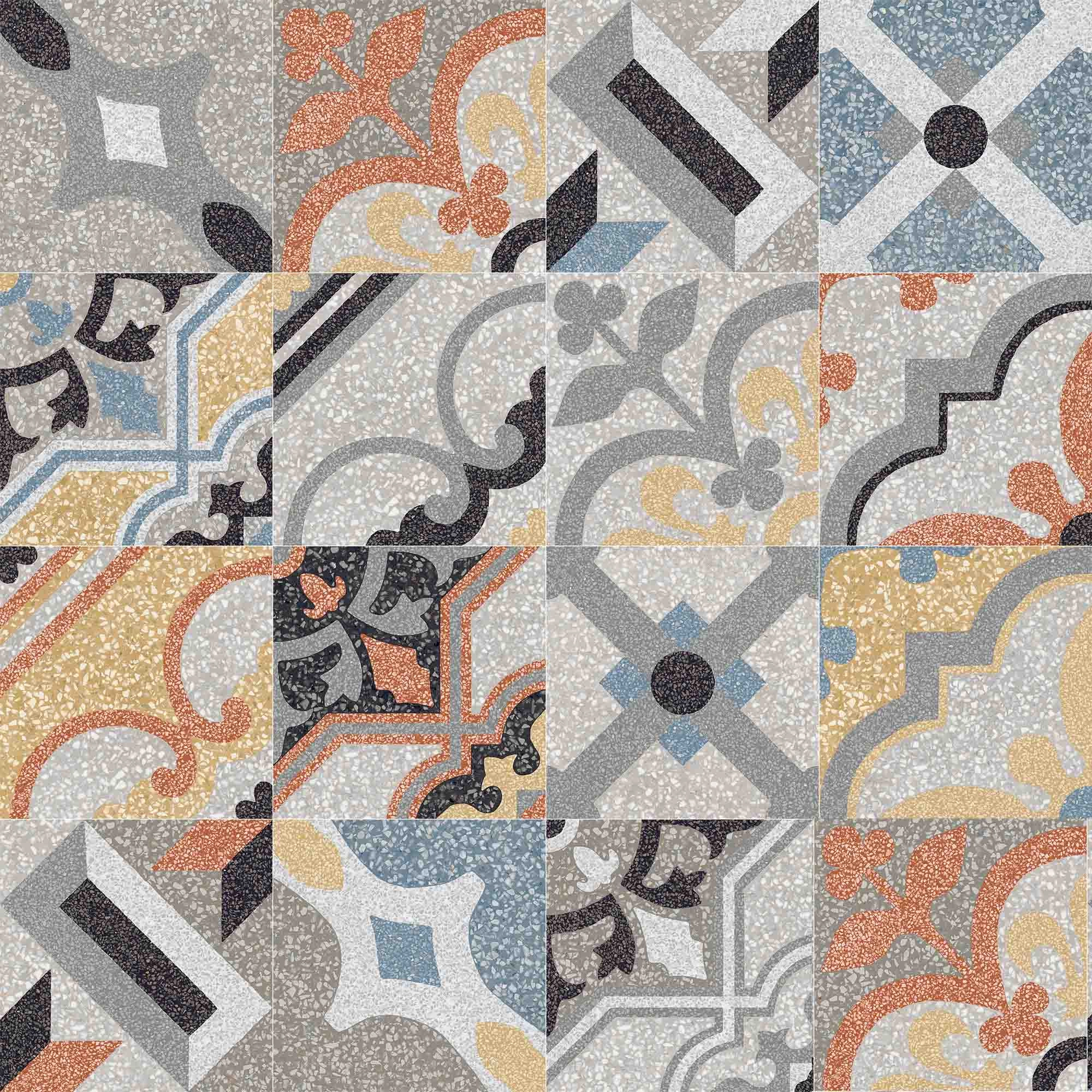 Porcelanato D-Segni Scaglie Mix Decoro Mate 20x20 cm