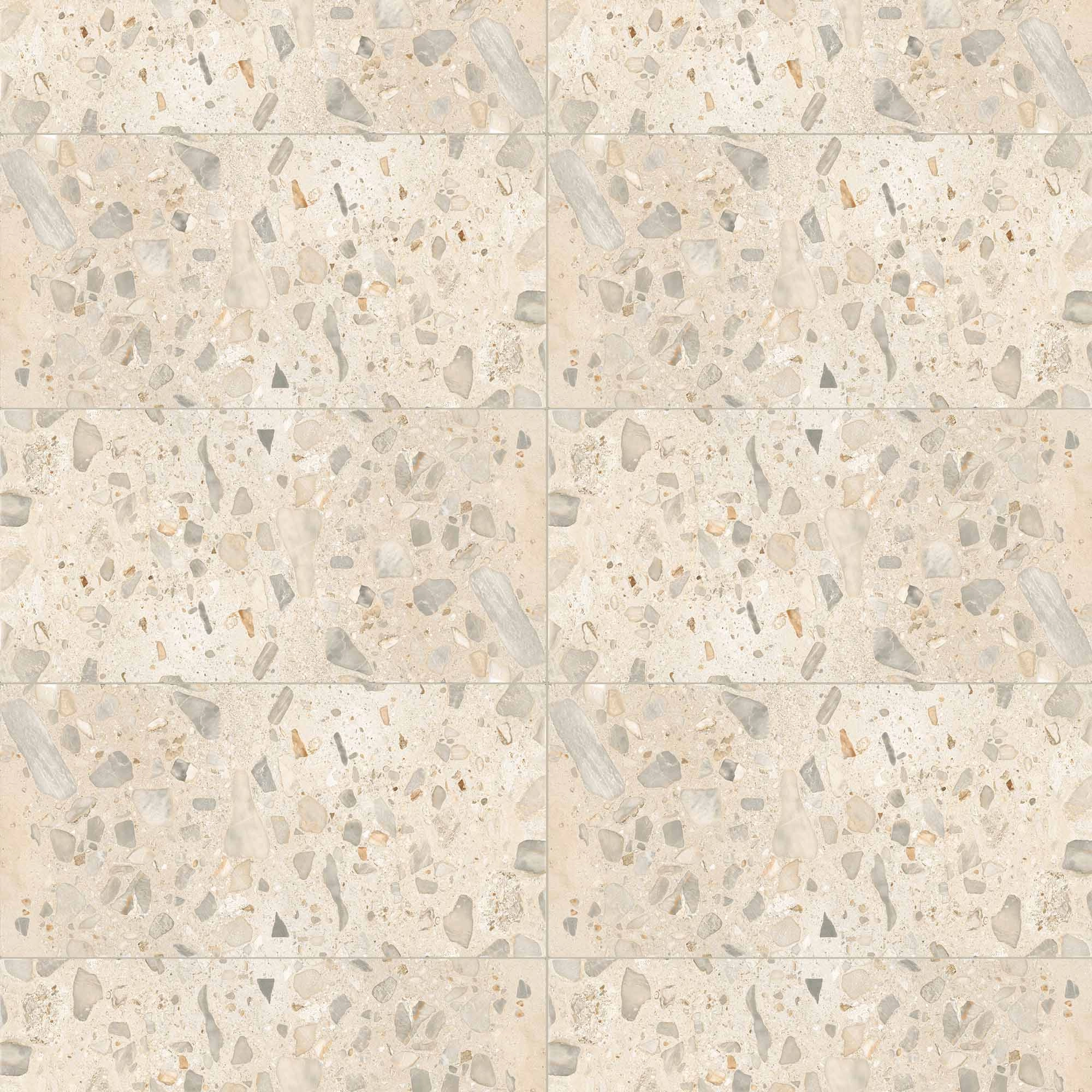 Porcelanato I Ciottoli Sassi Avorio Blanco Lapato 60x120 cm