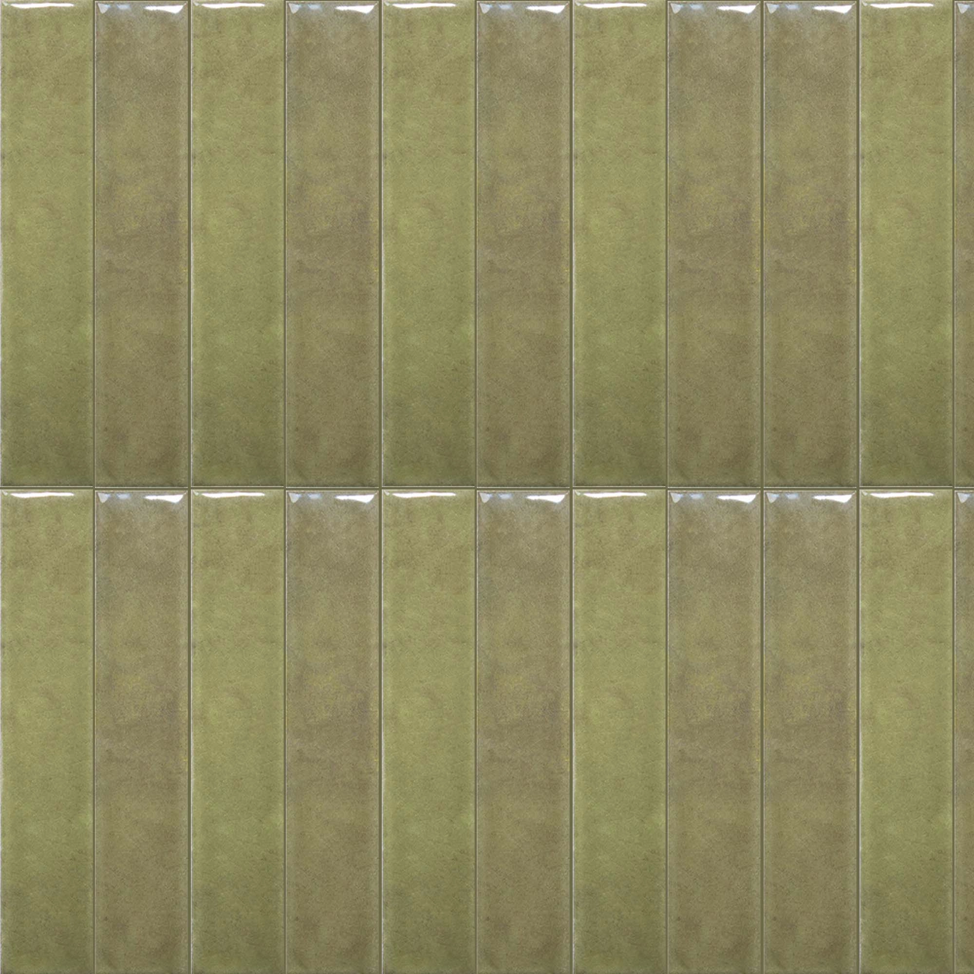 Cerámica Muro Nouvelle Liquen Verde Brillo 3x16 cm
