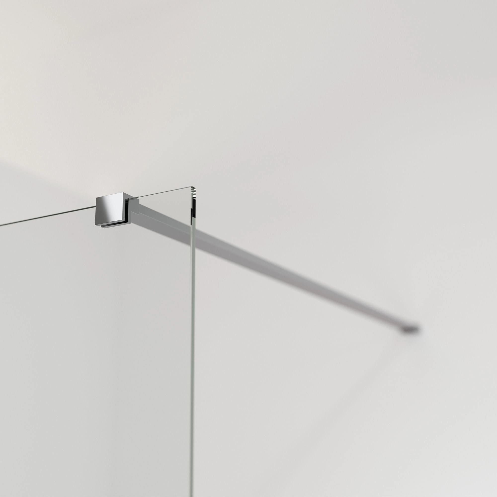 Mampara Ducha Style-N Fija Vidrio Templado con Brazo 700x1950 mm Cromada