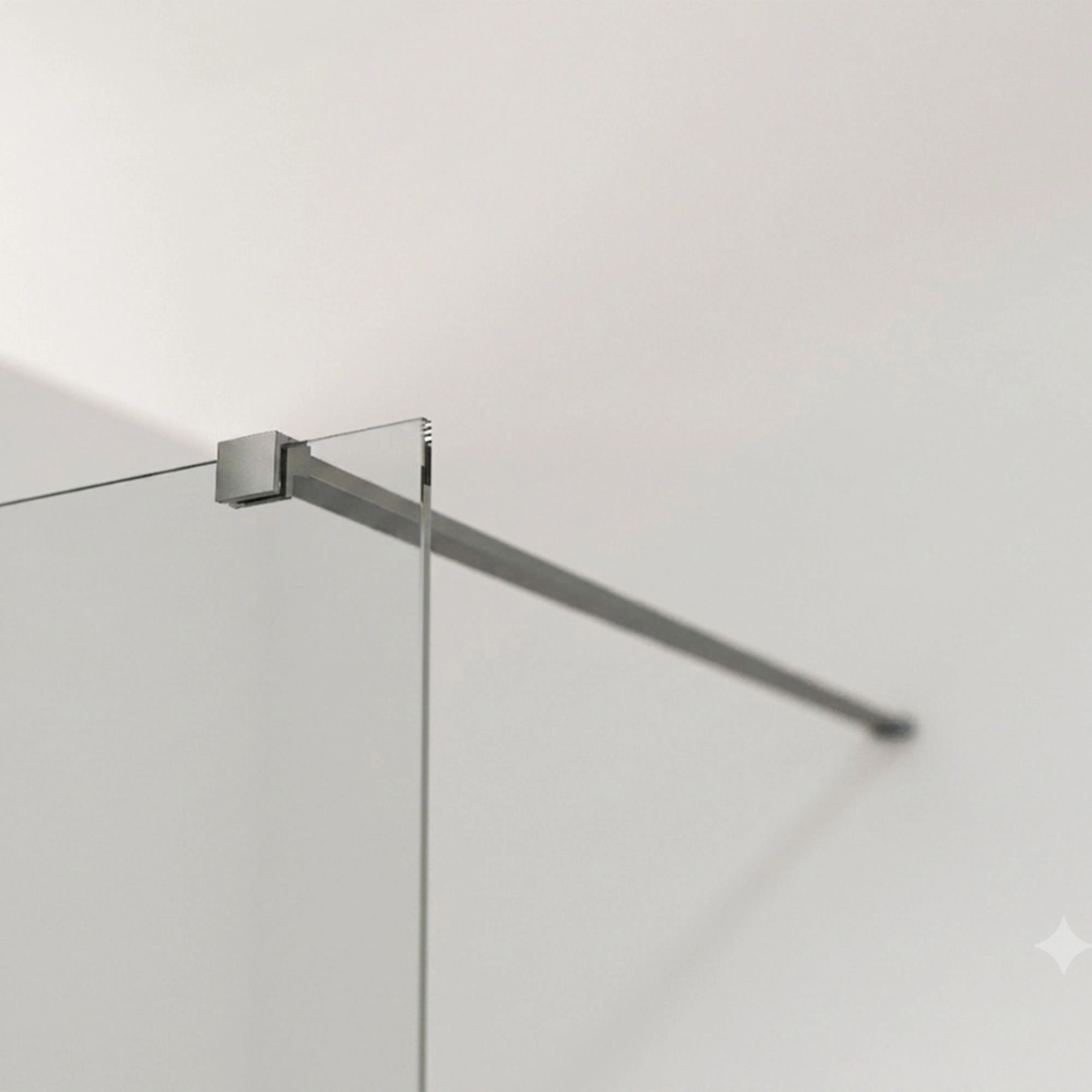 Mampara Ducha Style-N Fija Vidrio Templado con Brazo 1200x1950 mm Gun Grey