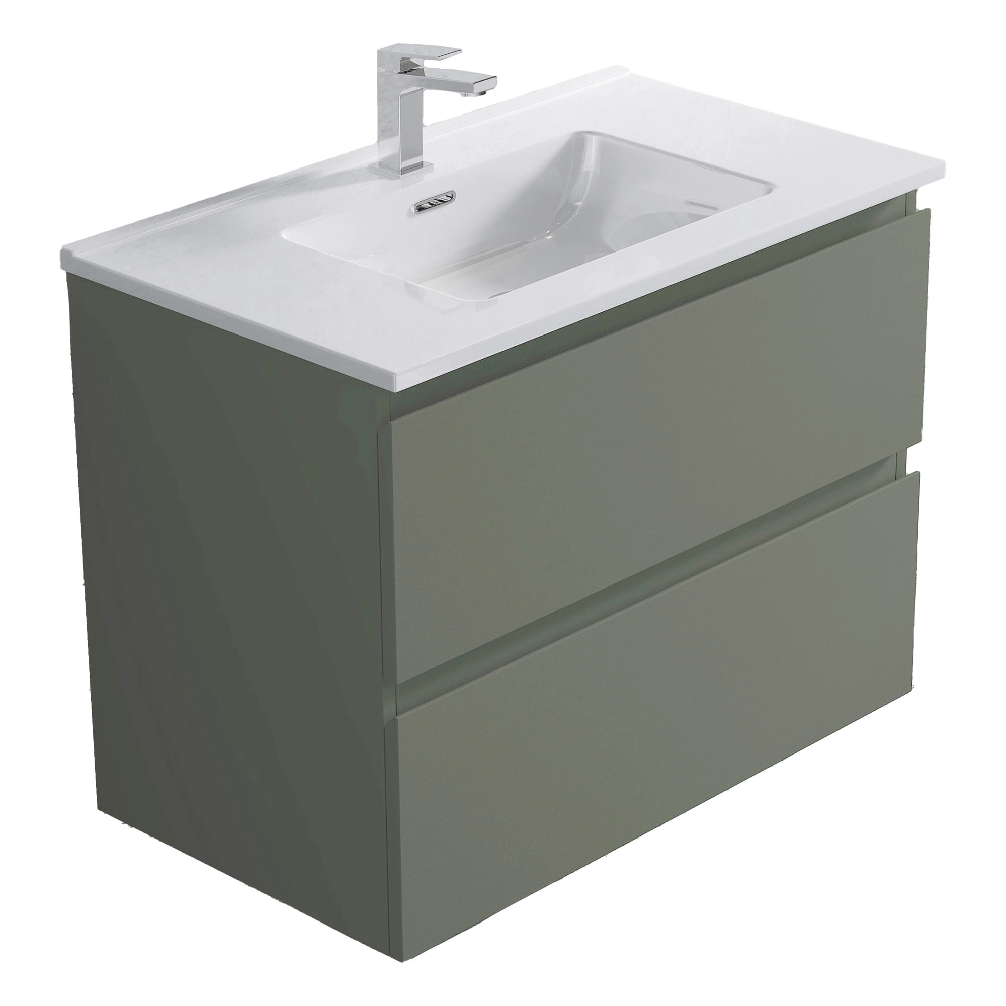 Mueble de Baño Albany con Lavamanos 700x600x450 mm 2 Cajones Dusty Green
