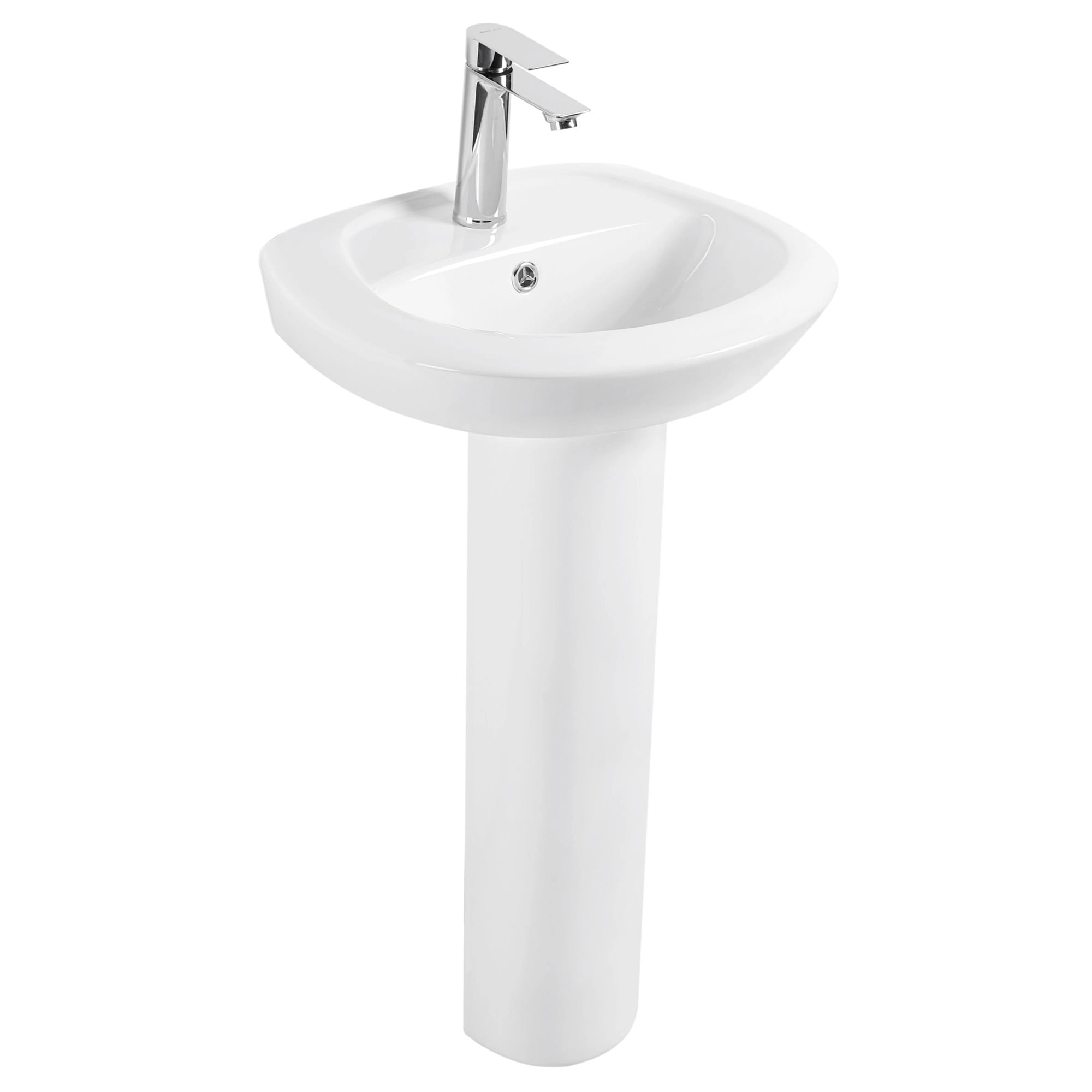 Lavamanos con Pedestal Egeo Blanco con Rebalse 46 cm