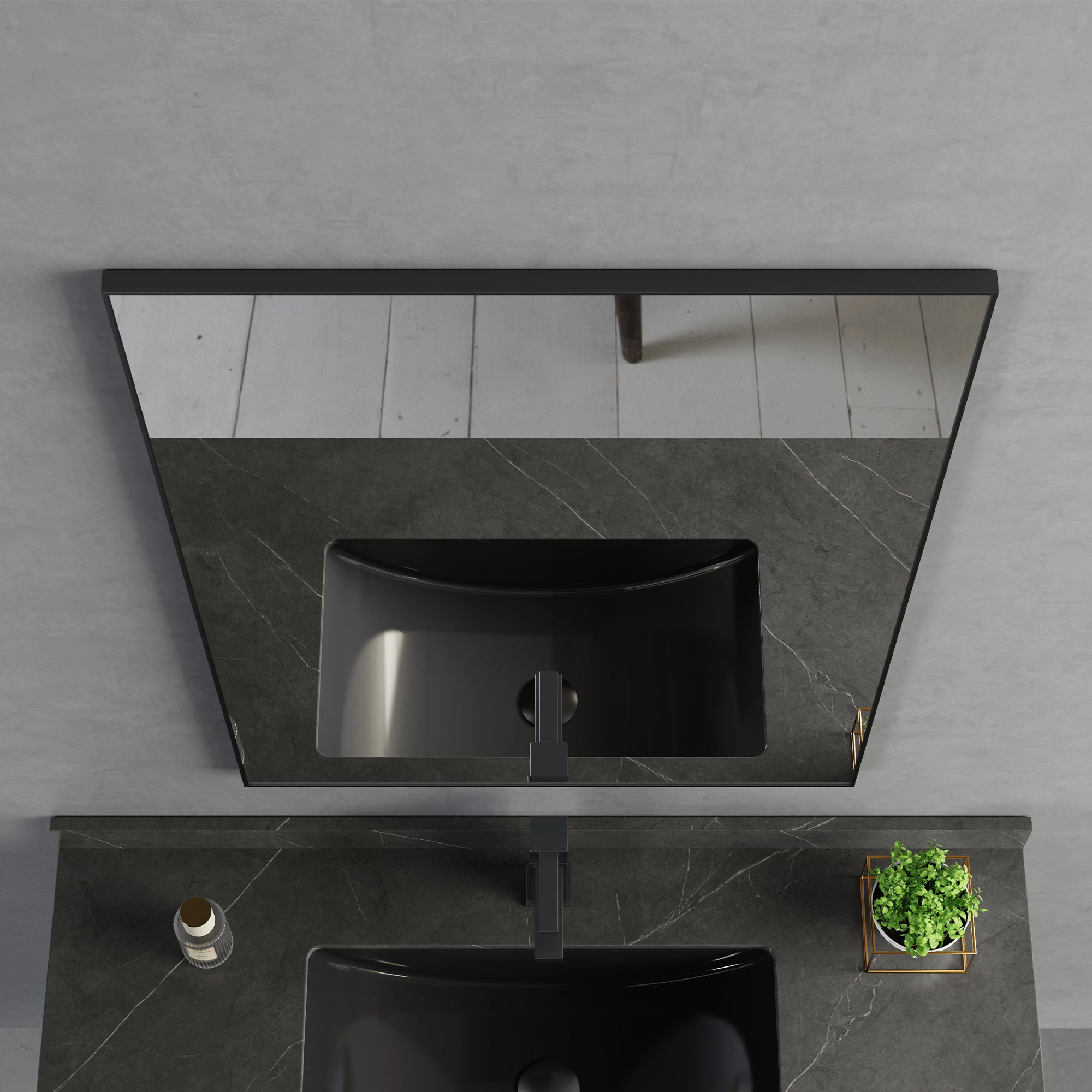 Espejo Lyle Rectangular Negro 70x50 cm