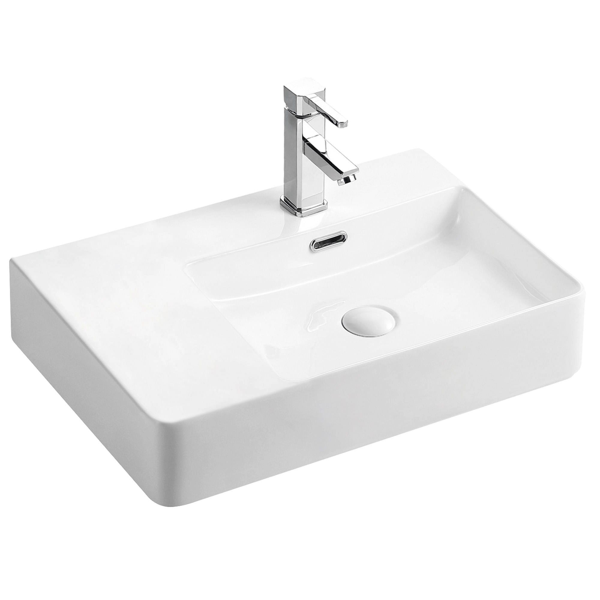 Lavamanos Cronus Suspendido Derecho con Rebalse Blanco 605x430x125mm