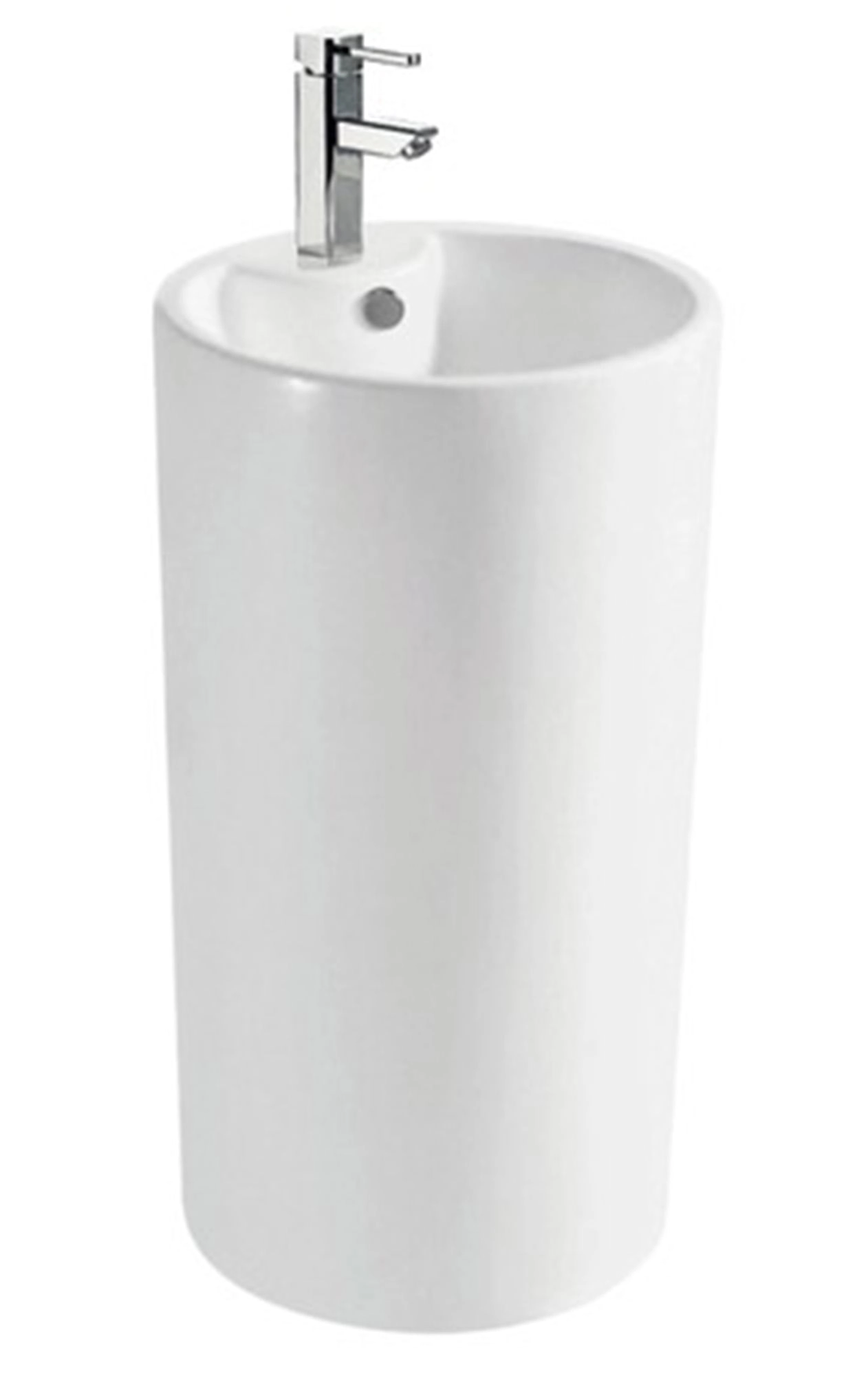 Lavamanos Palma Columna con Rebalse Blanco 460x460x830mm