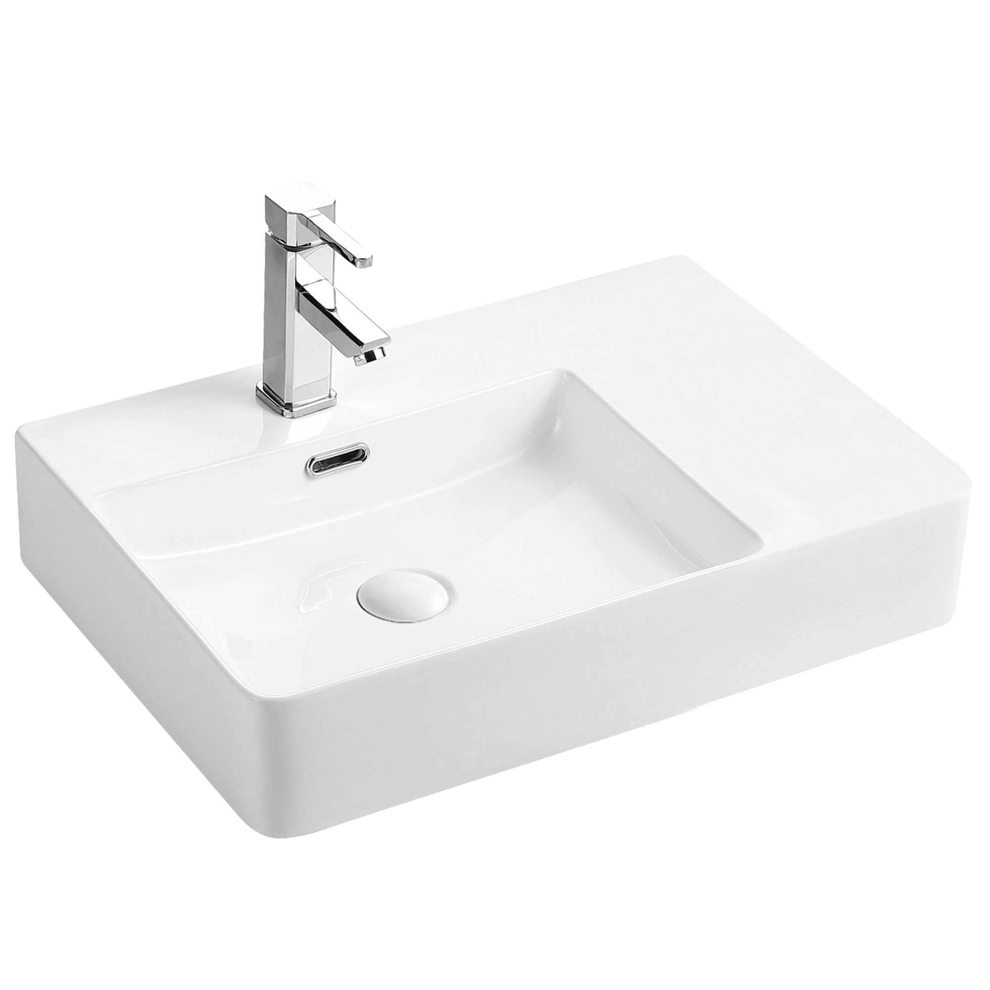 Lavamanos Cronus Suspendido Izquierdo con Rebalse Blanco 605x430x125mm