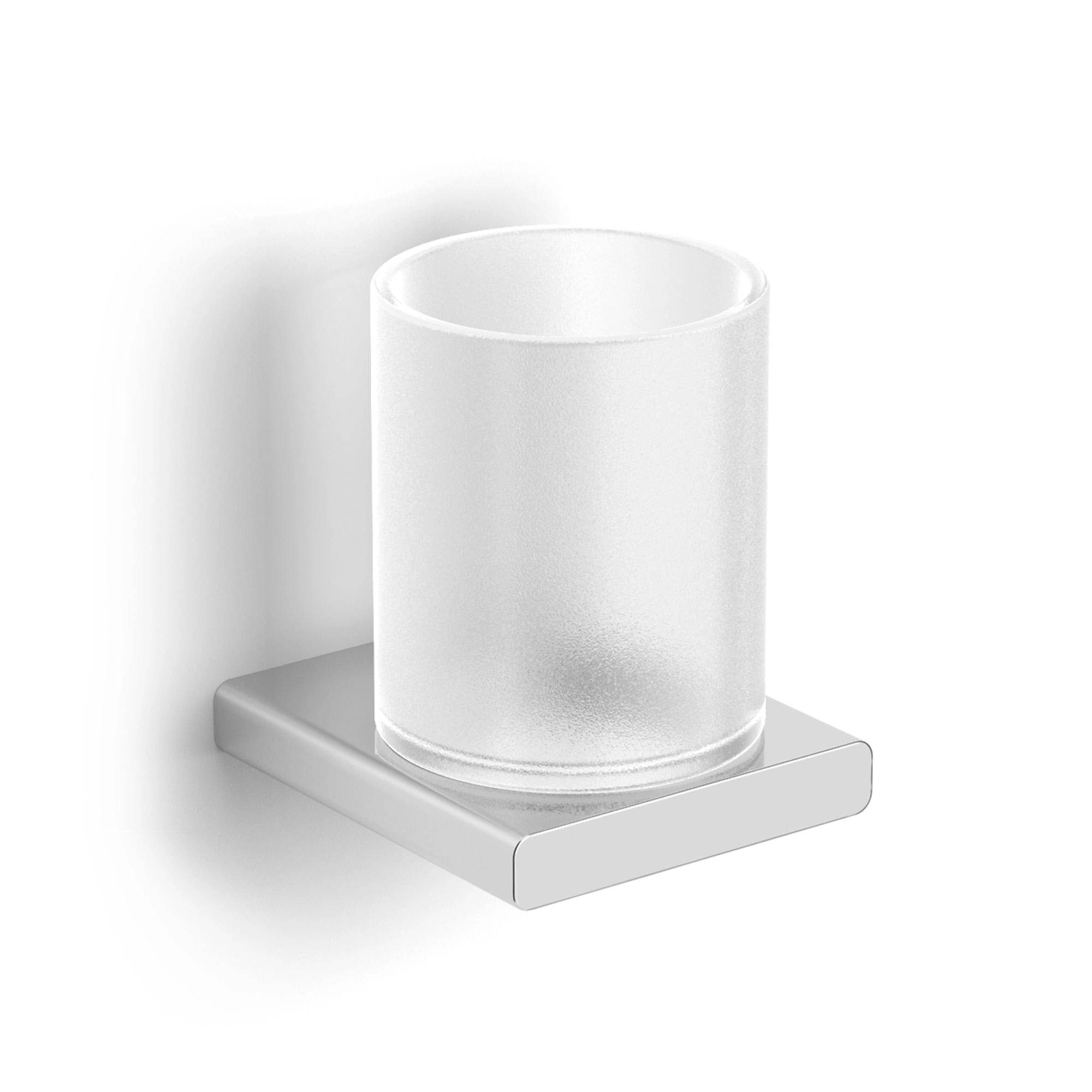 Portavaso Mónaco con Vaso de Vidrio Cromado
