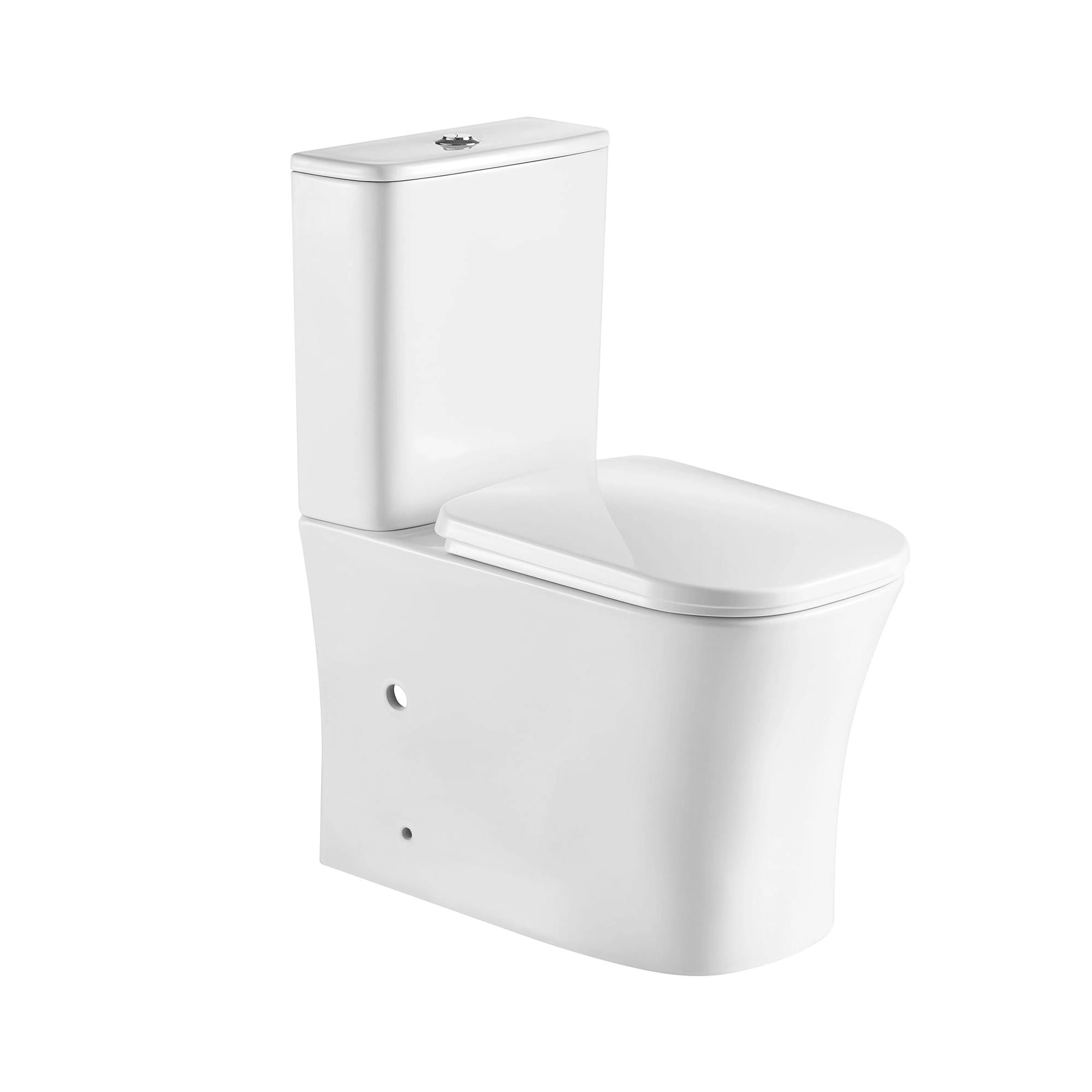 Wc Two Piece Eros Square Descarga Muro 180 mm Rimless Blanco