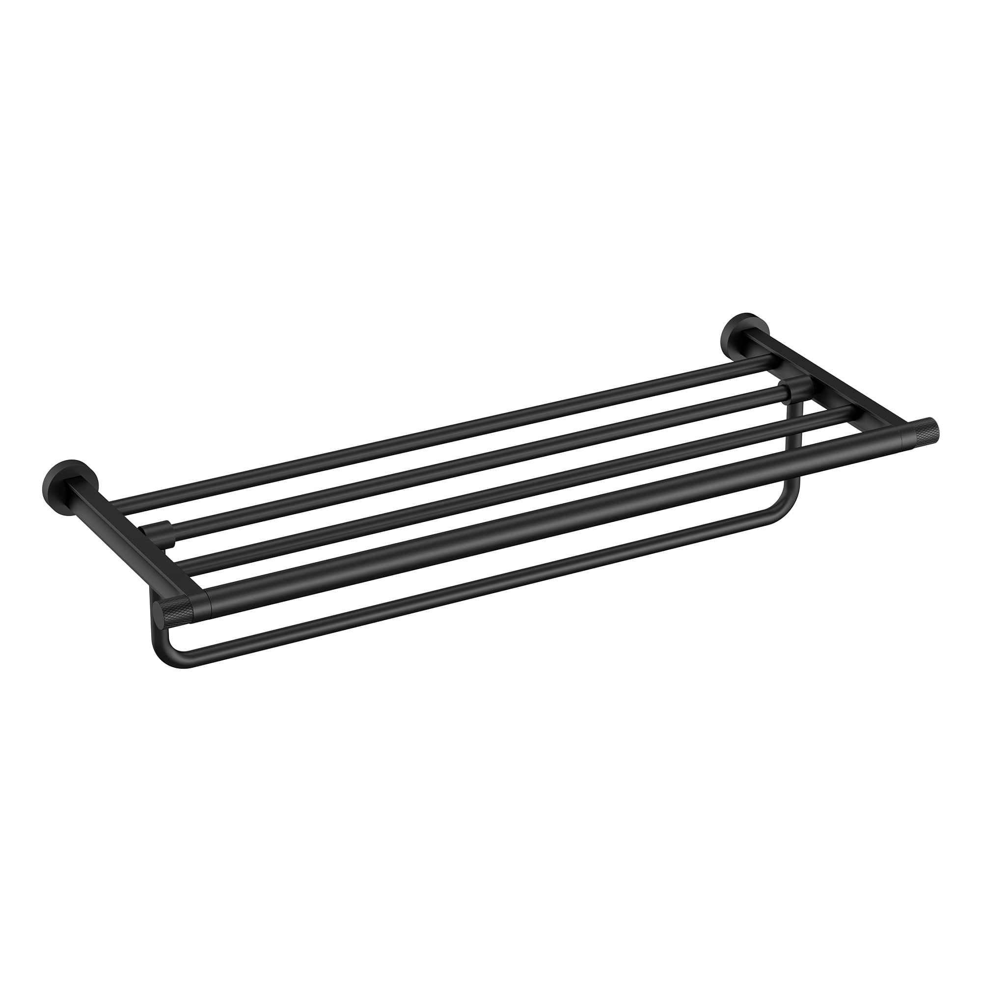 Toallero Barra Crown 60 cm Con Repisa Negro Mate
