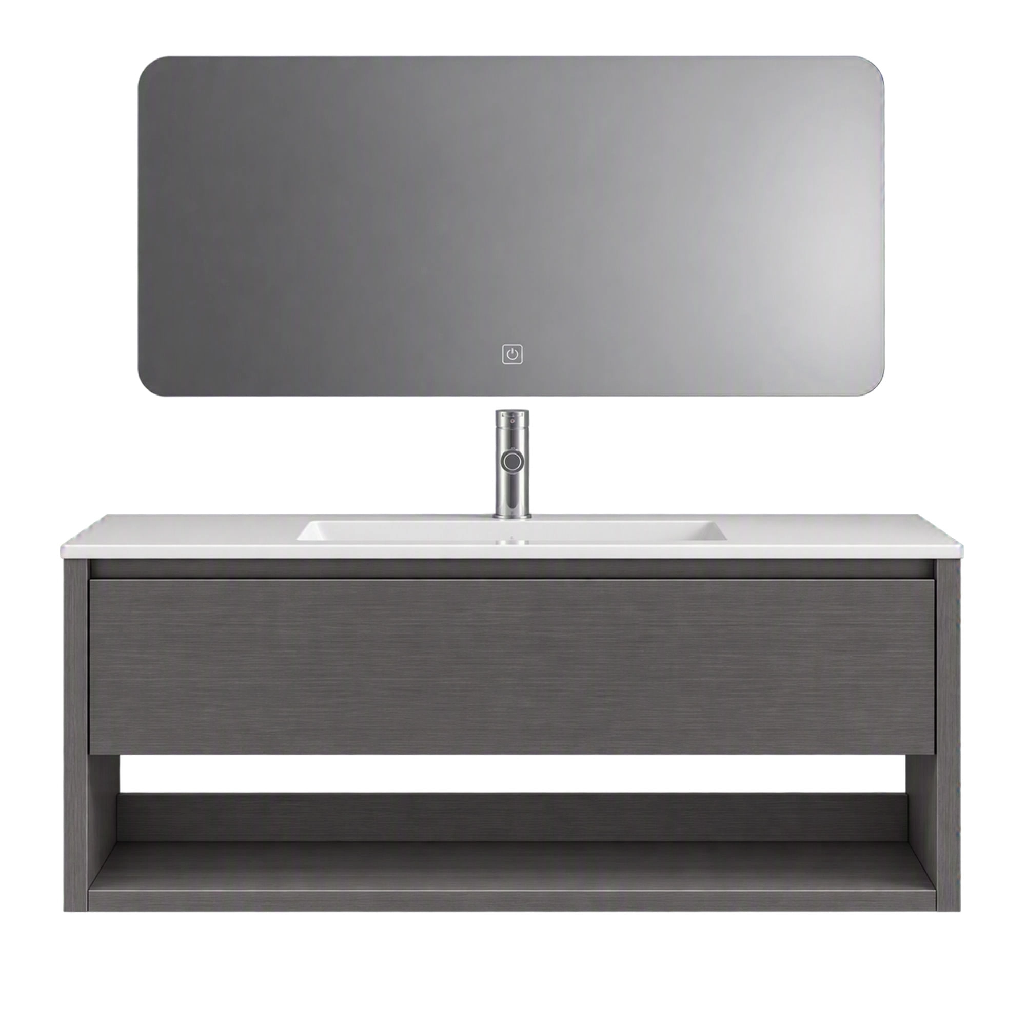 Mueble de Baño Nepal con Lavamanos 1010x465x500 mm Dark Grey 1 Cajón y Repisa