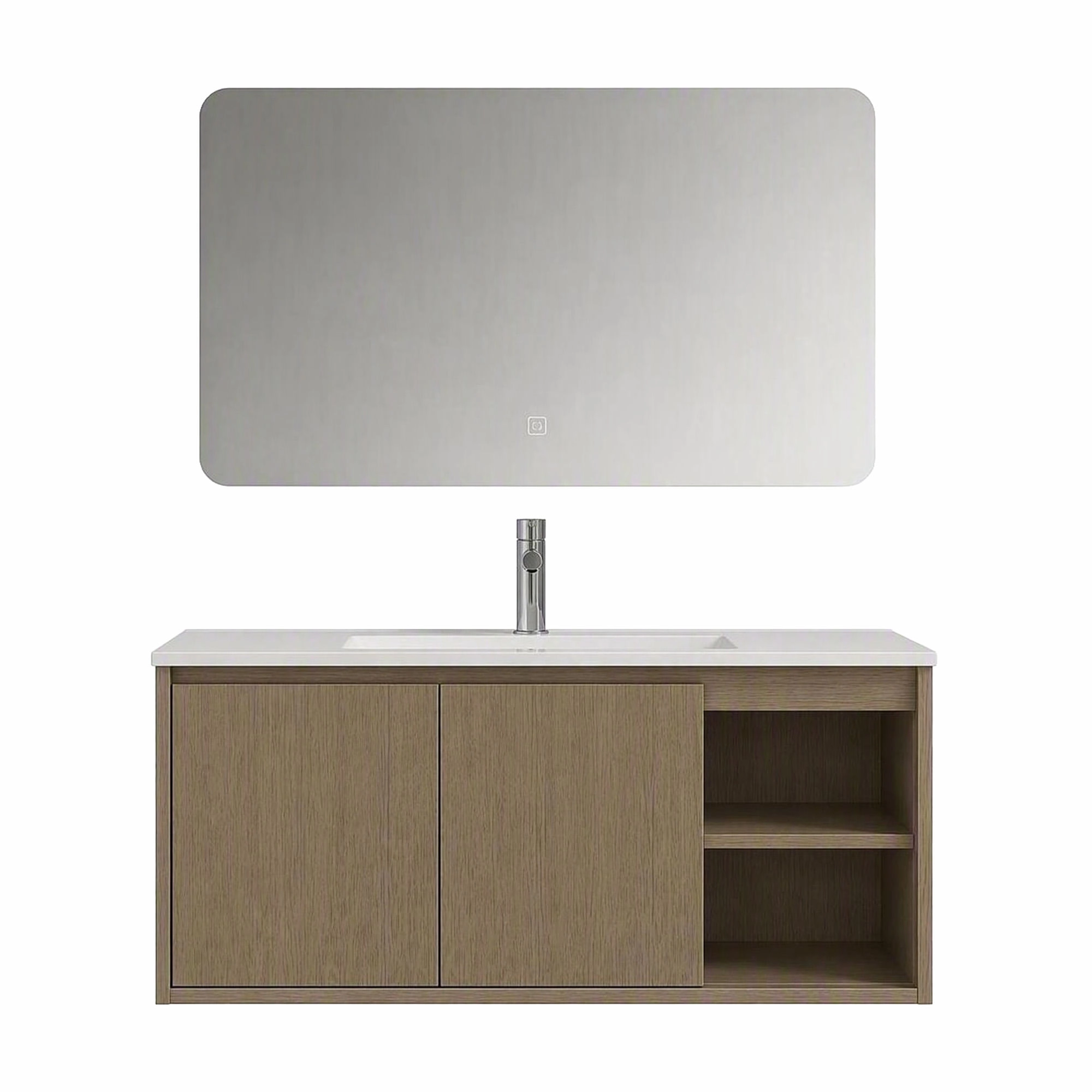 Mueble de Baño Nepal con Lavamanos 710x465x500 mm Roble 2 Puertas y Repisa Lateral