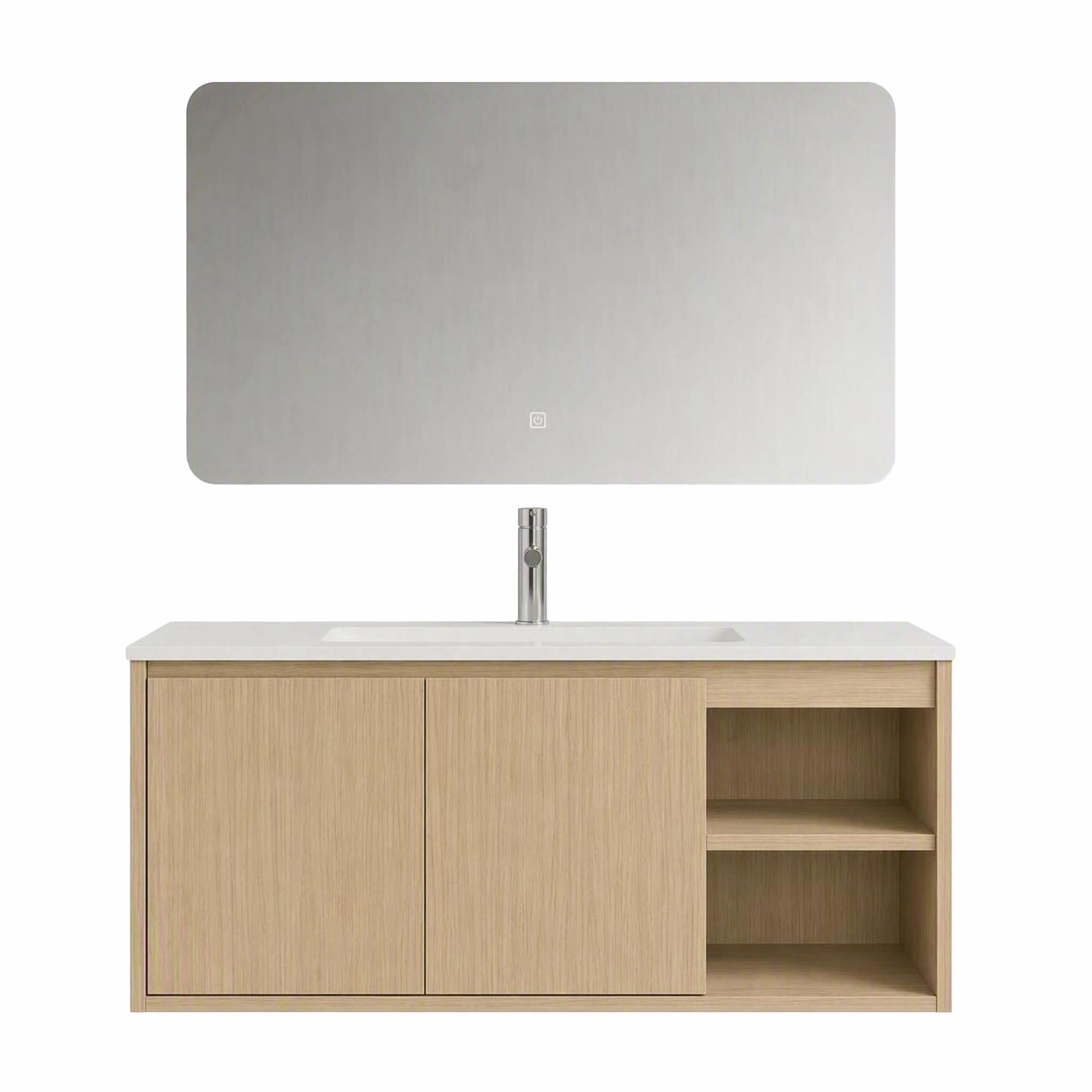 Mueble de Baño Nepal con Lavamanos 810x465x500 mm Roble 2 Puertas y Repisa Lateral