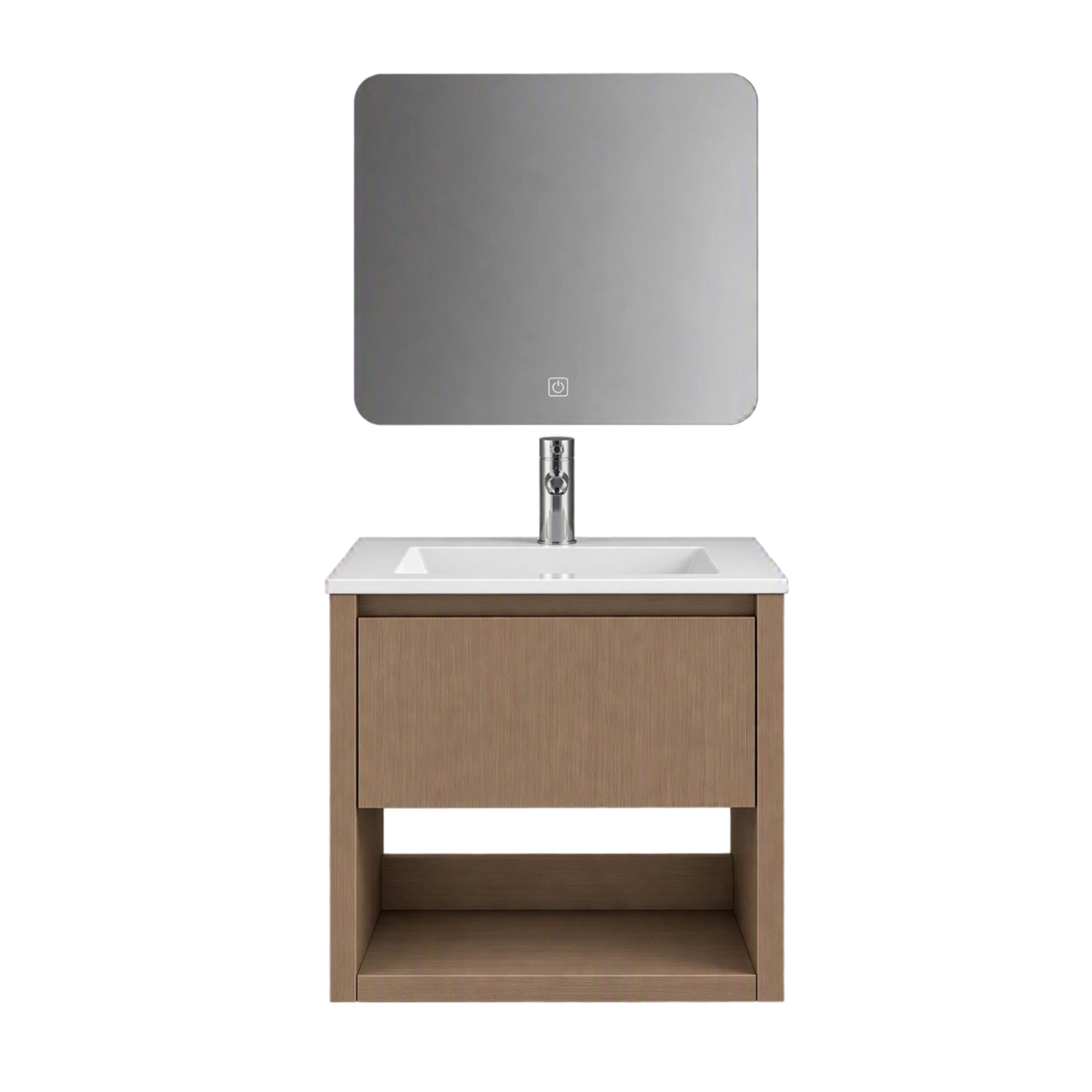 Mueble de Baño Nepal con Lavamanos 505x400x500 mm Abedul 1 Cajón y Repisa