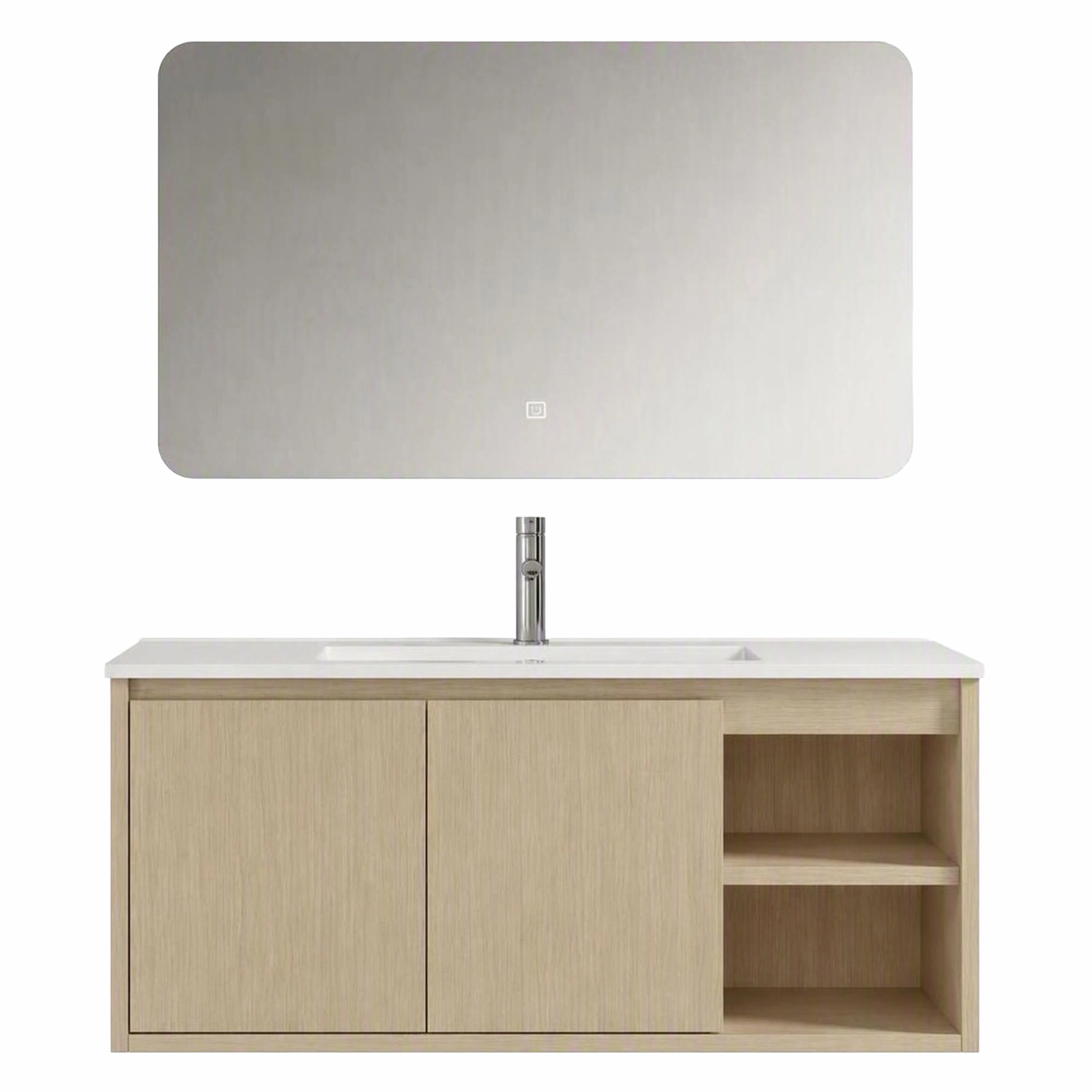 Mueble de Baño Nepal con Lavamanos 710x465x500 mm Roble 2 Puertas y Repisa Lateral